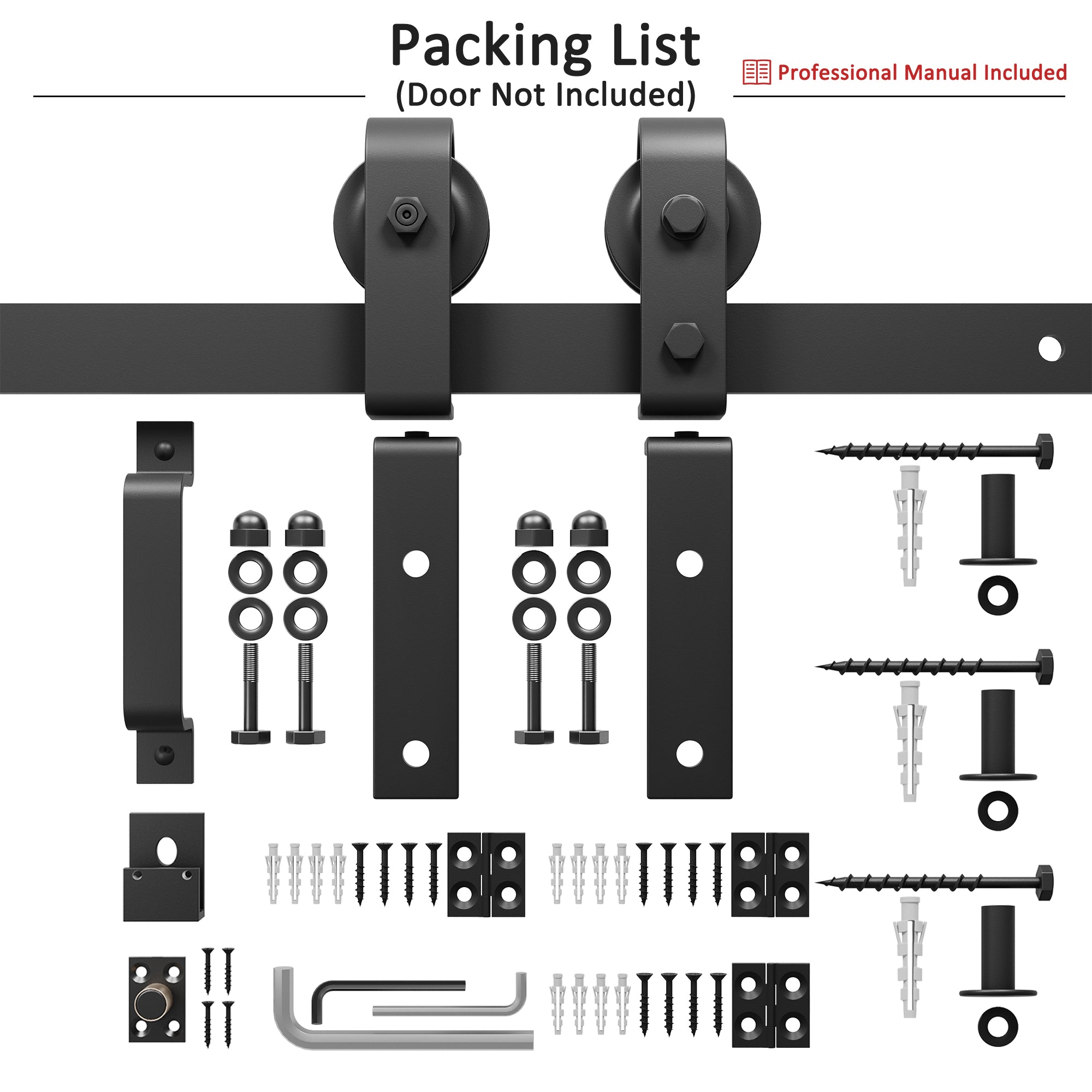 Ark Design Bifold Barn Door Side-mounted Hardware Kit for 2 doors