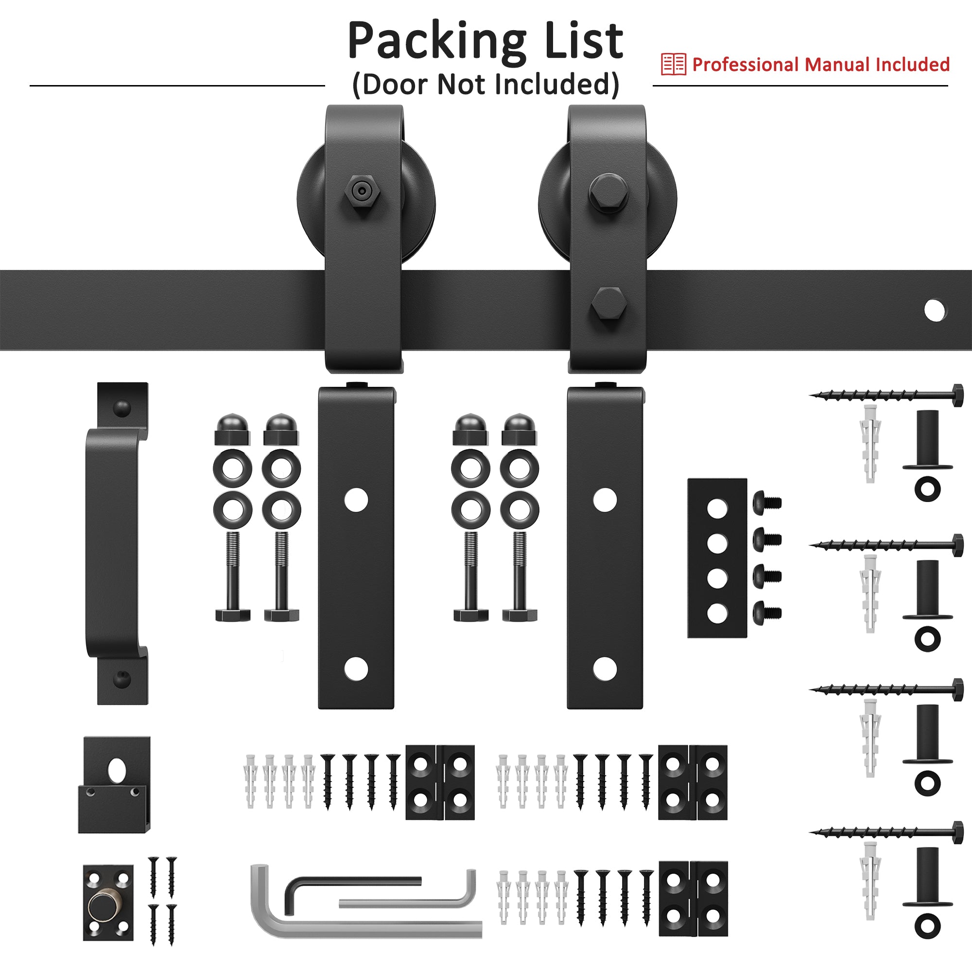 Ark Design Bifold Barn Door Side-mounted Hardware Kit for 2 doors