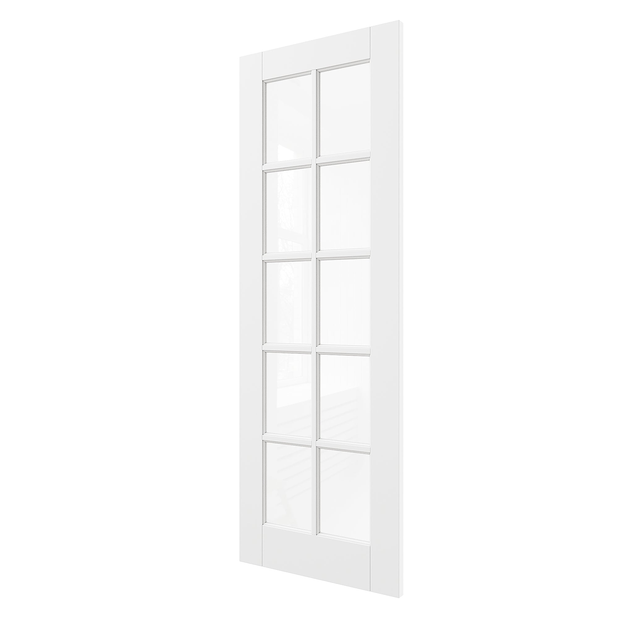 Ark Design 10-Lite Clear Glass Door Slab with/without Prehung Kit, White