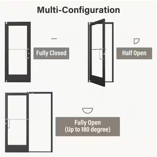 Black Outswing Anodized Aluminum Prehung Commercial Door