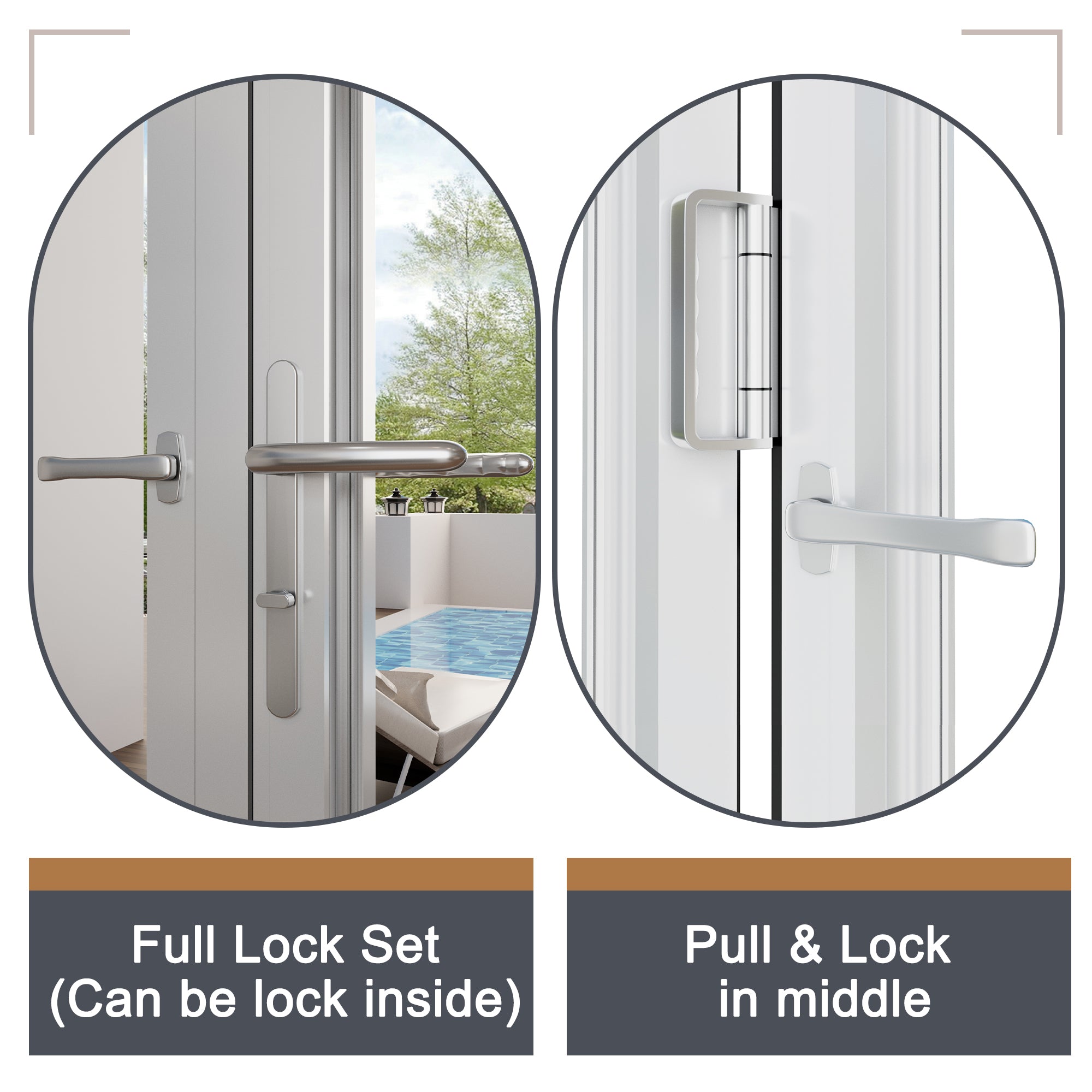 Ark Design White 2 Panel Outswing Double Tempered Glass Aluminum Folding Patio Door