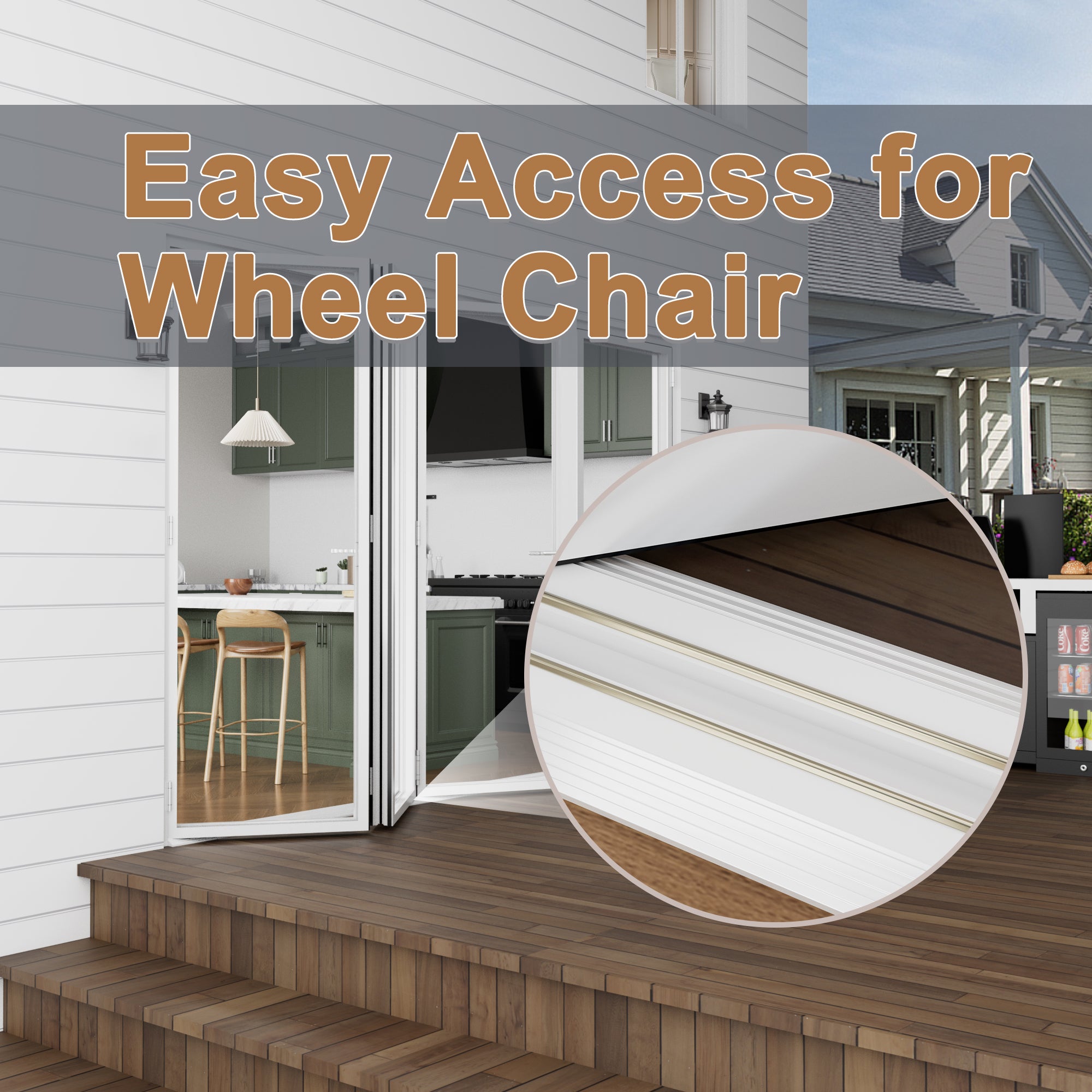 Custom Bifold Patio Door - Left Swing Open (2 Panels)
