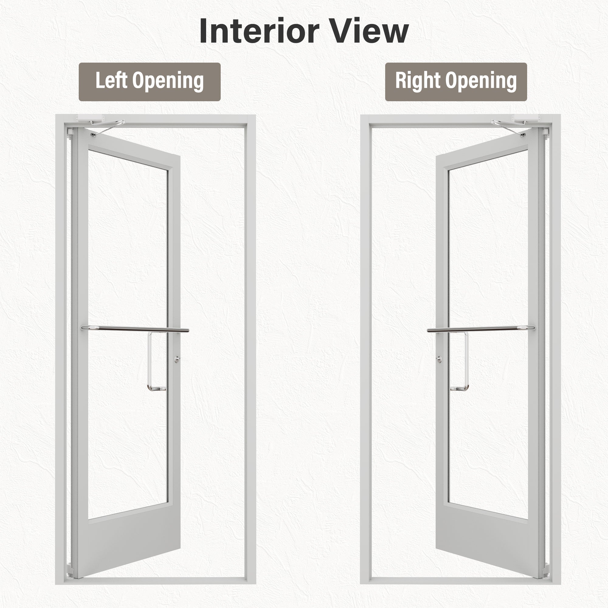 Silver Outswing Anodized Aluminum Prehung Commercial Door