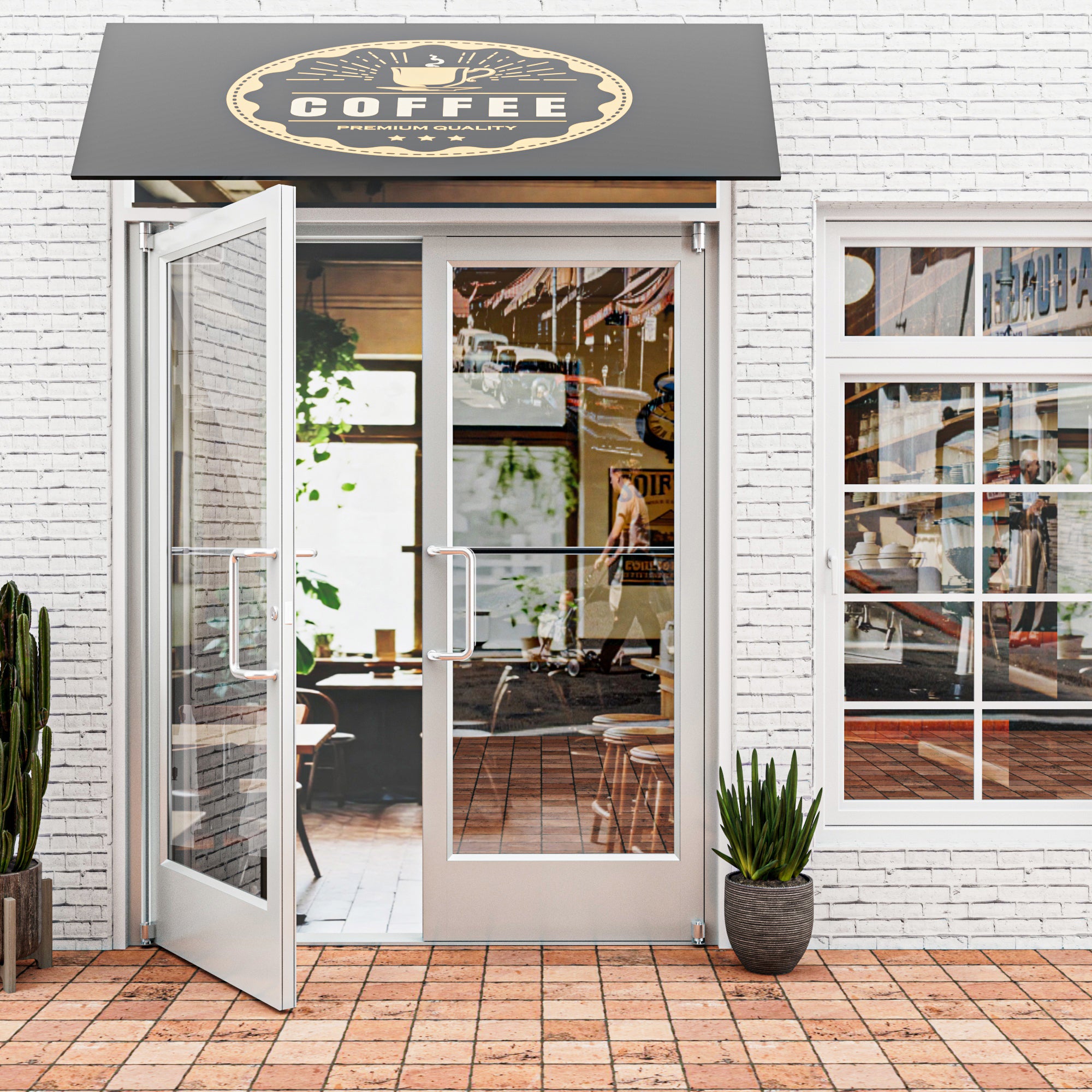 Silver Bi-Parting Outswing Anodized Aluminum Prehung Commercial Door