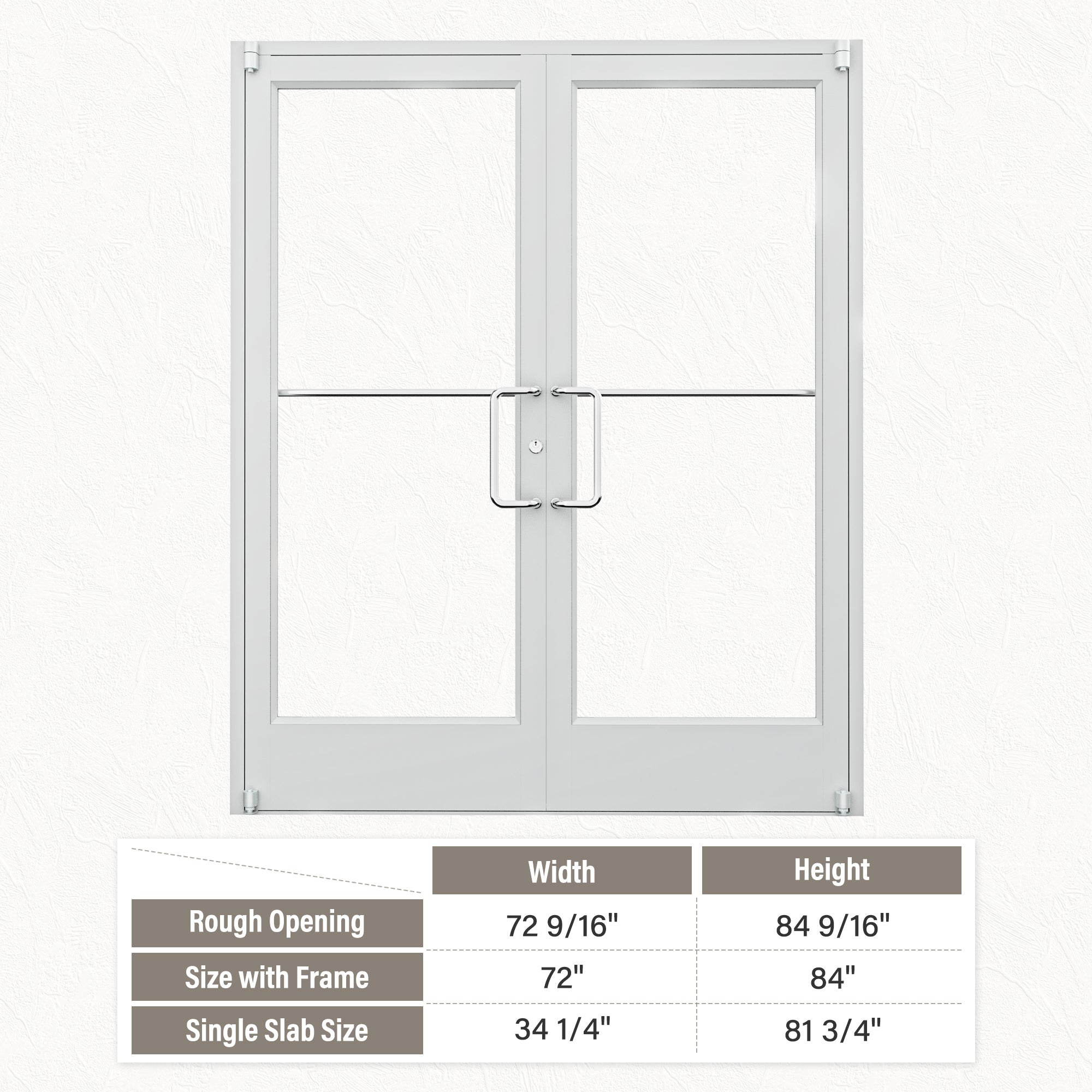 Silver Bi-Parting Outswing Anodized Aluminum Prehung Commercial Door