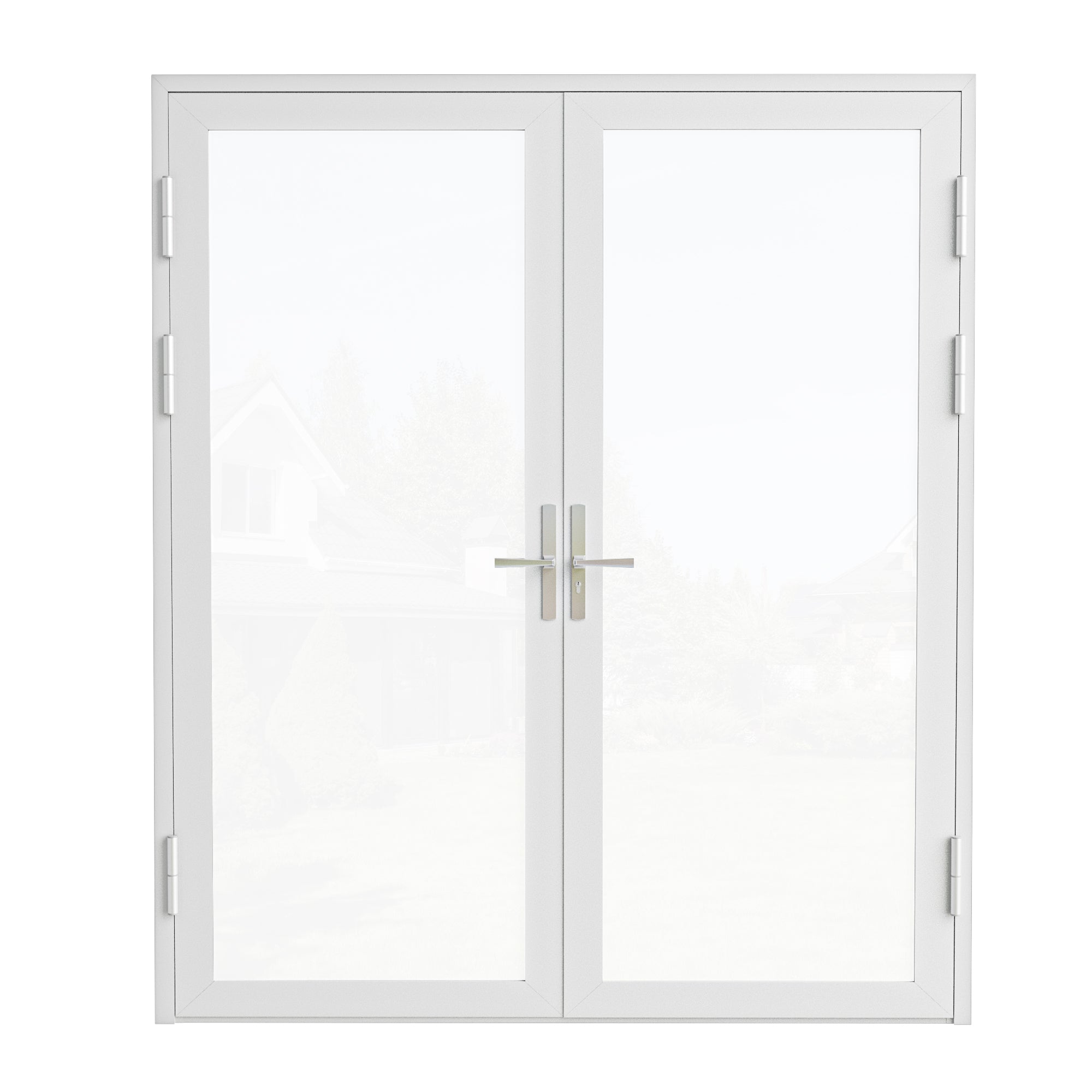 Ark Design 72 in. x 80 in. French Double White Aluminum Patio Door with Tempered Glass