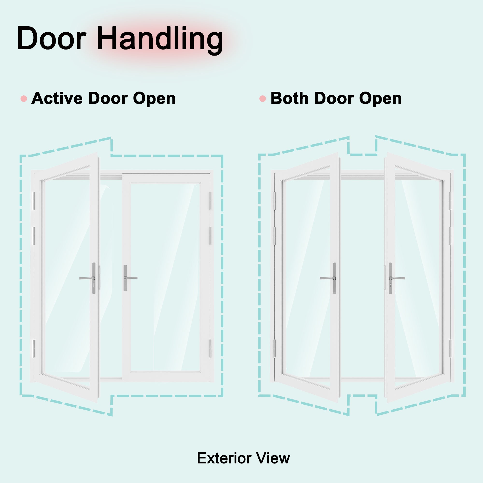Ark Design 72 in. x 80 in. French Double White Aluminum Patio Door with Tempered Glass