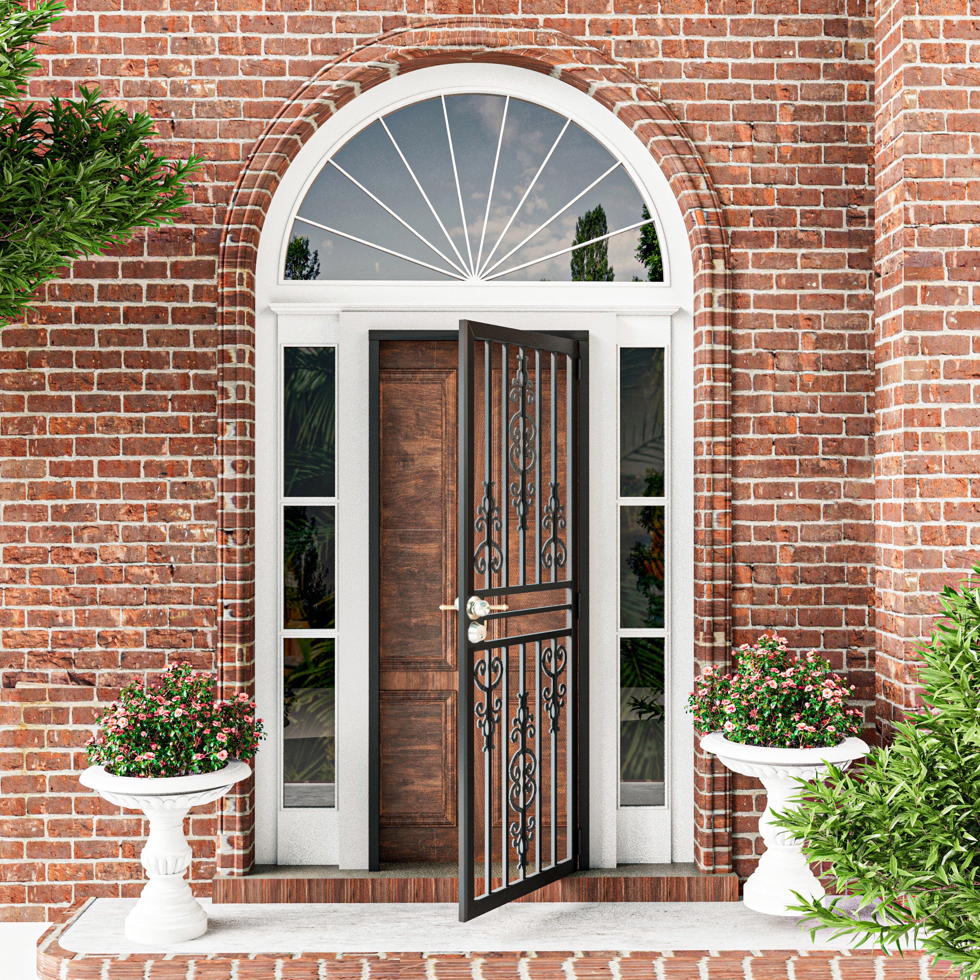Ark Design Universal/Reversible Black Surface Mount Steel Security Door w/Expanded Metal Screen(Lock)