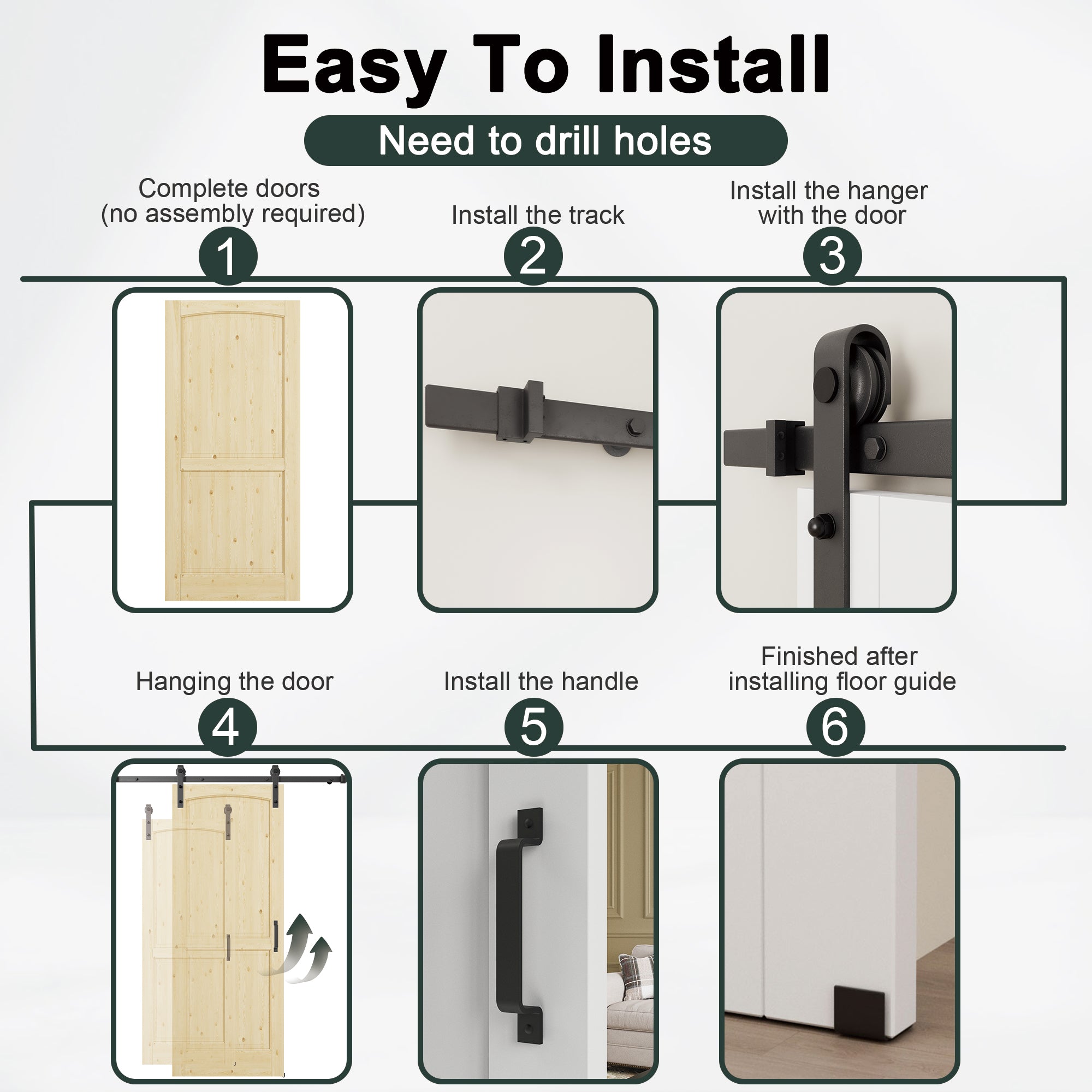 Ark Design Arch 2-Panel Unfinished Solid Core Pine Wood Sliding Barn Door with Hardware Kit