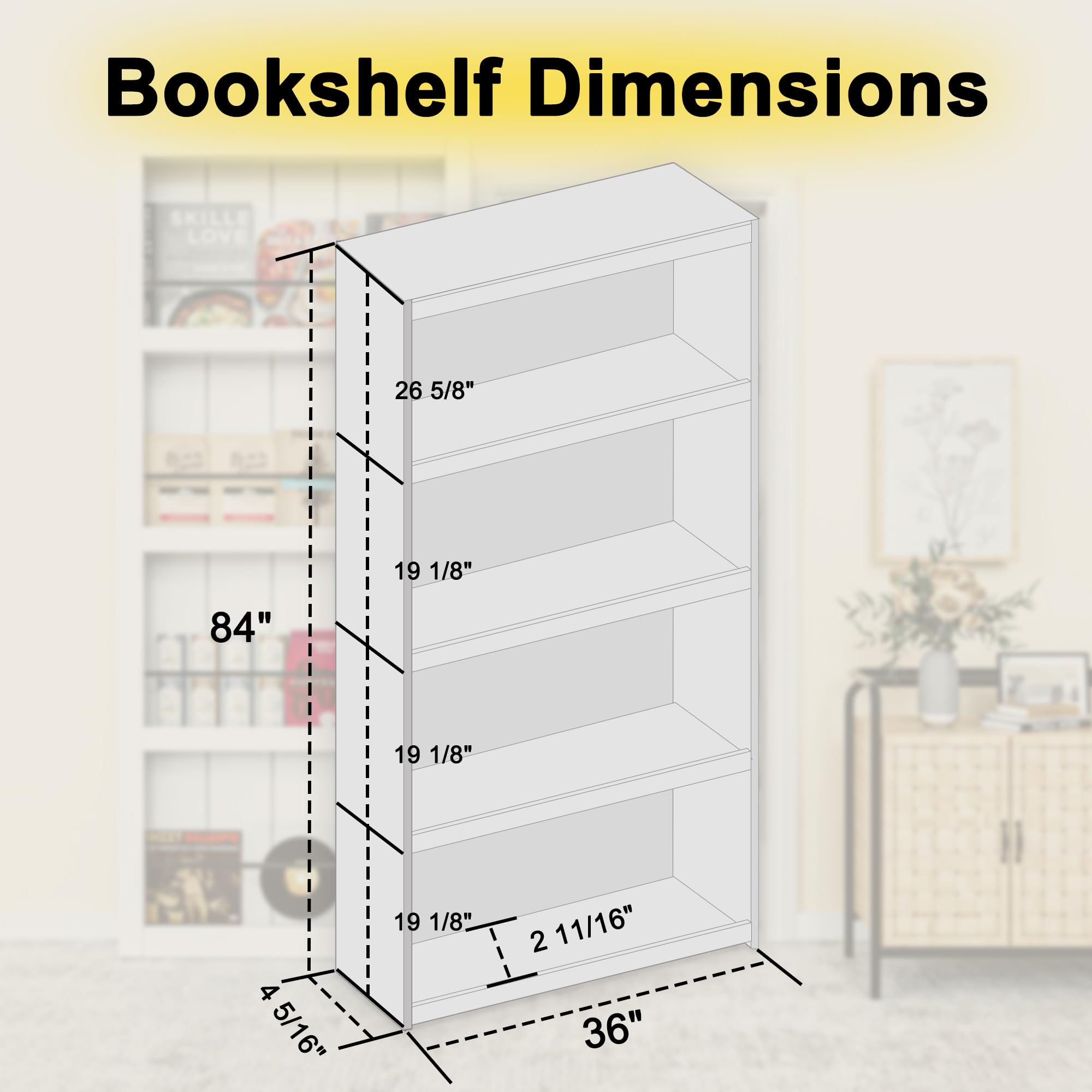 Ark Design Ghost Sliding Barn Door and Hardware Kit & Soft Close, 4 Shelves Concealed Barn Door, Composite MDF Hidden Doors, White Primed, Assembly Required
