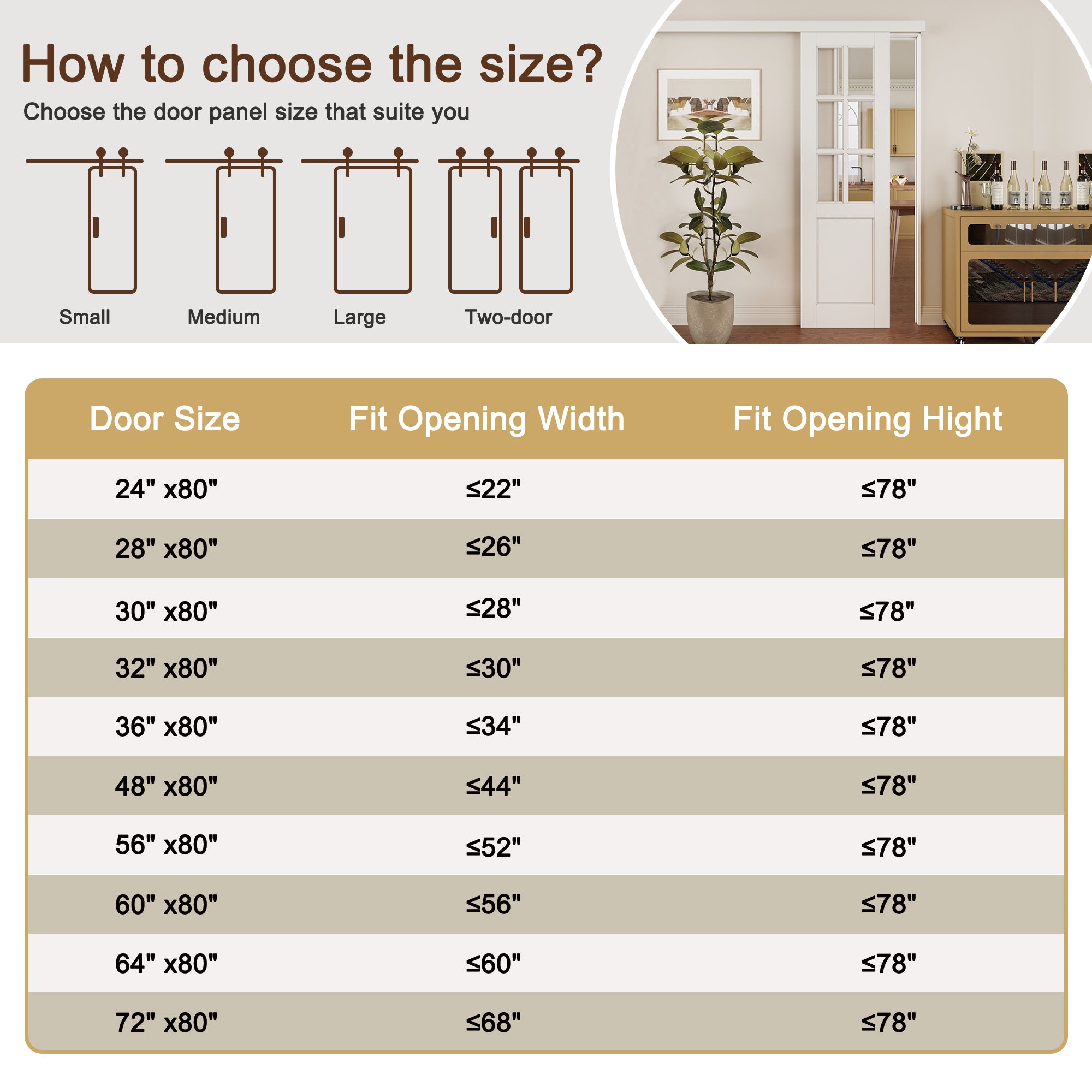 Ark Design Hidden Track Style 6 Lite Tempered Clear Glass Primed MDF Sliding Barn Door with Hardware Kit
