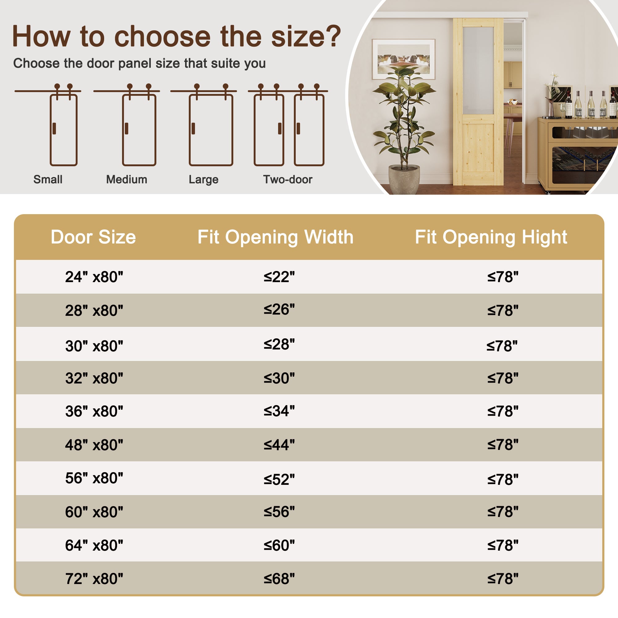 Ark Design Hidden Track Style Half Lite Frosted Glass Unfinished Solid Pine Wood Sliding Barn Door with Hardware Kit