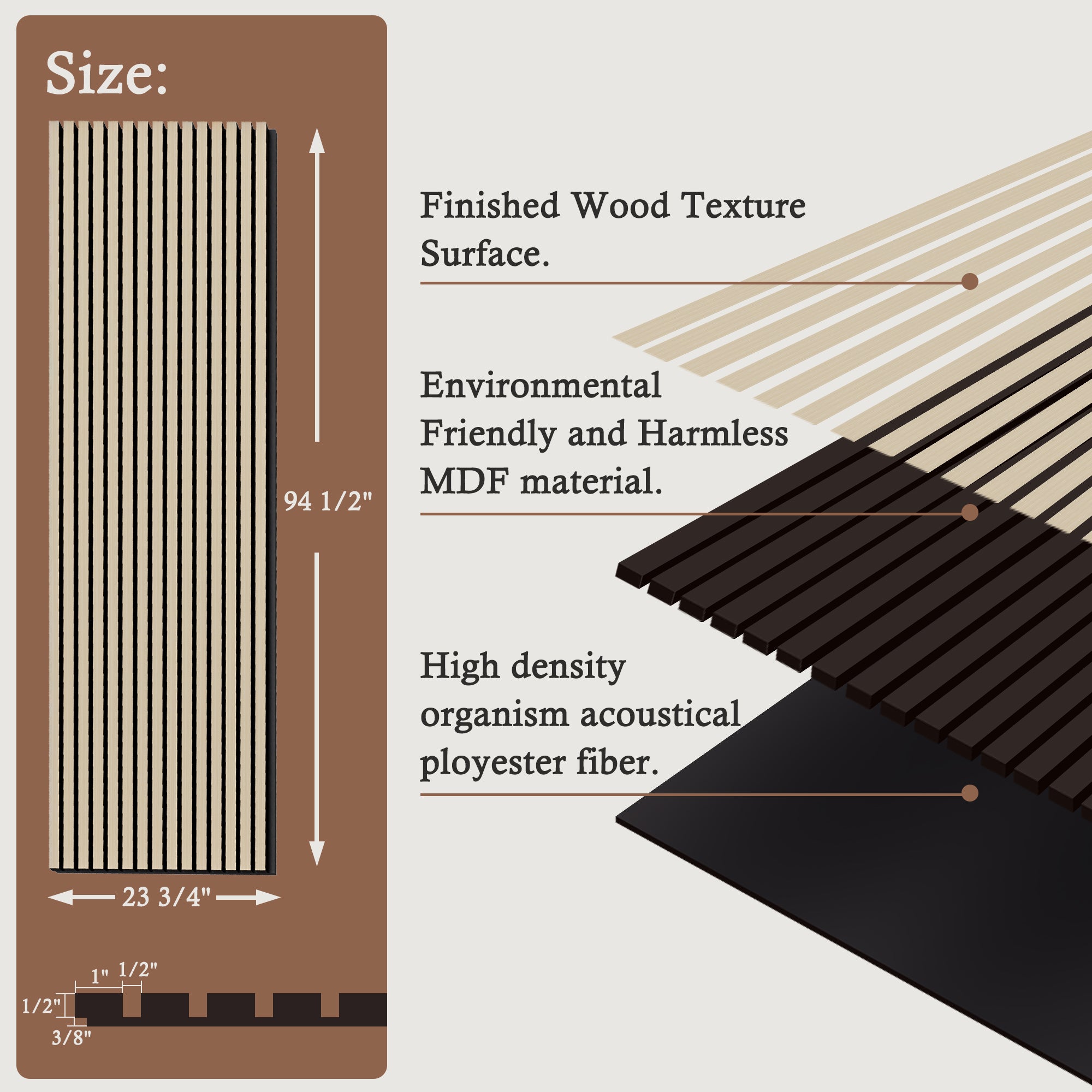 Ark Design Oak Style Square Edge MDF Decorative Acoustic Wall Panel