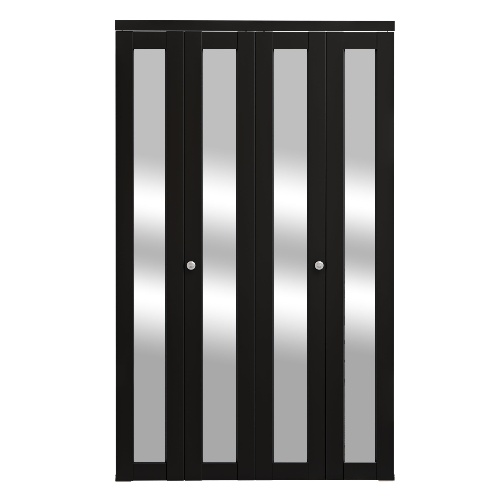 Ark Design 1-Lite Black Mirror Bifold Door with Hardware Kit & Knob, Solid Core MDF Wood & PVC Covered Finished