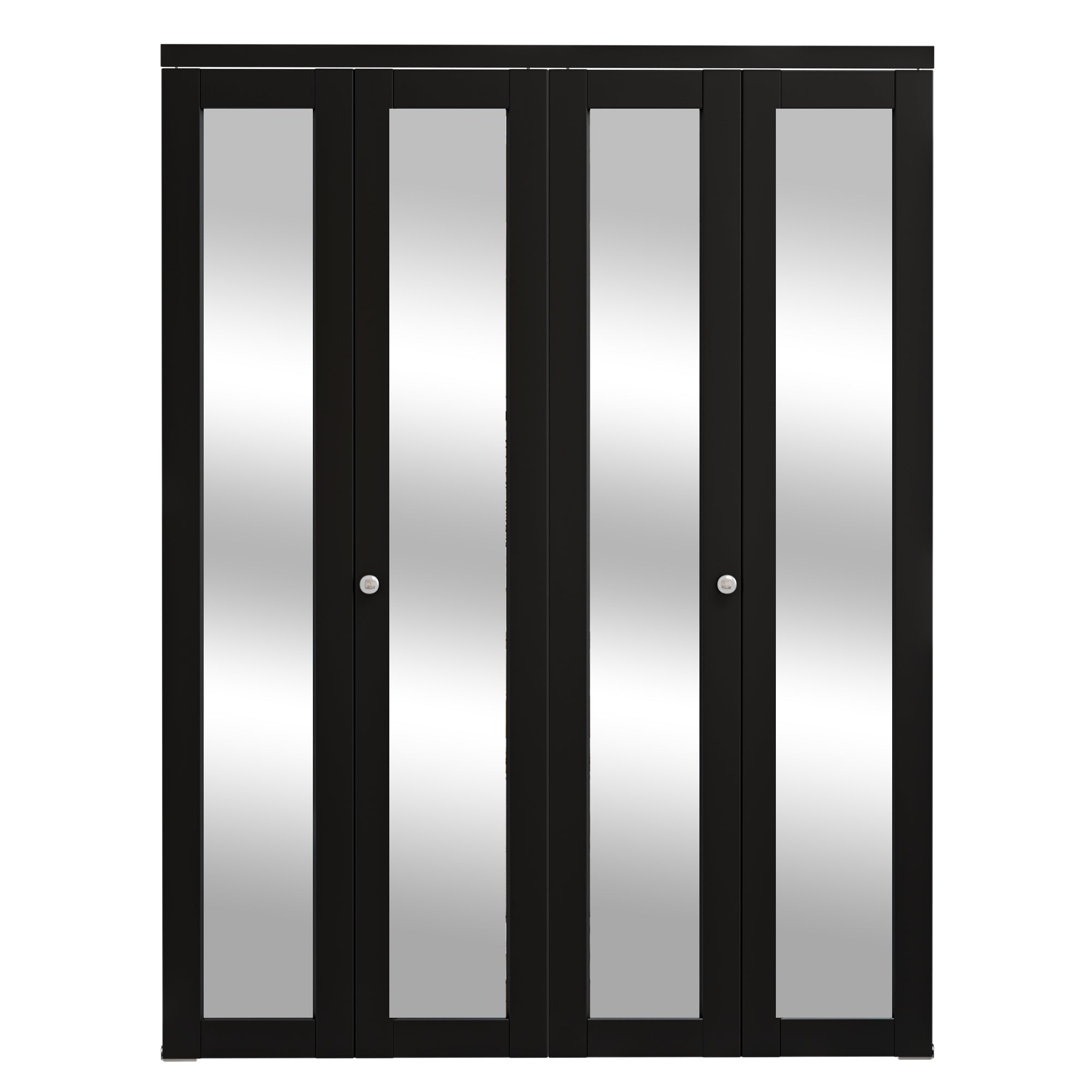 Ark Design 1-Lite Black Mirror Bifold Door with Hardware Kit & Knob, Solid Core MDF Wood & PVC Covered Finished