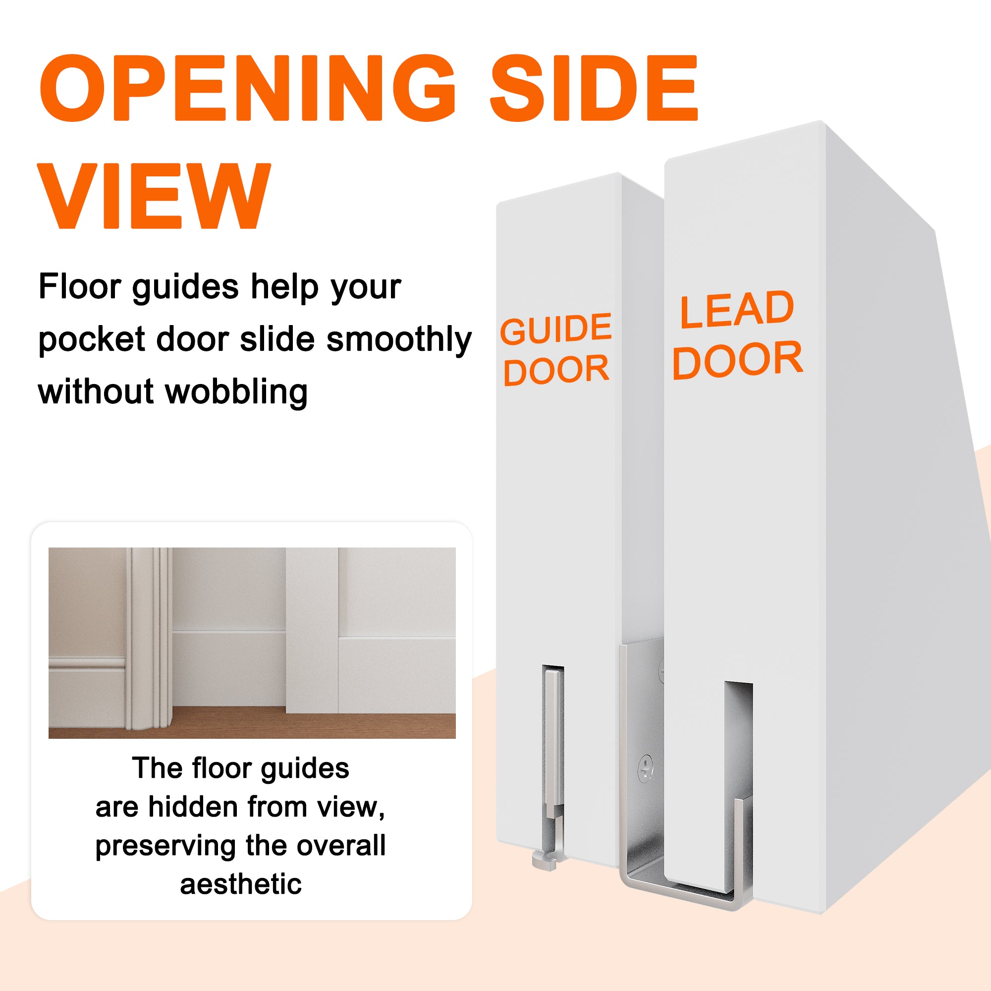 Ark Design 1 Lite Clear Glass Double Bypass Pocket Door with Hardware Kit & Soft Close & Frame, Solid Core MDF Wood & Paint-grade Finished, White