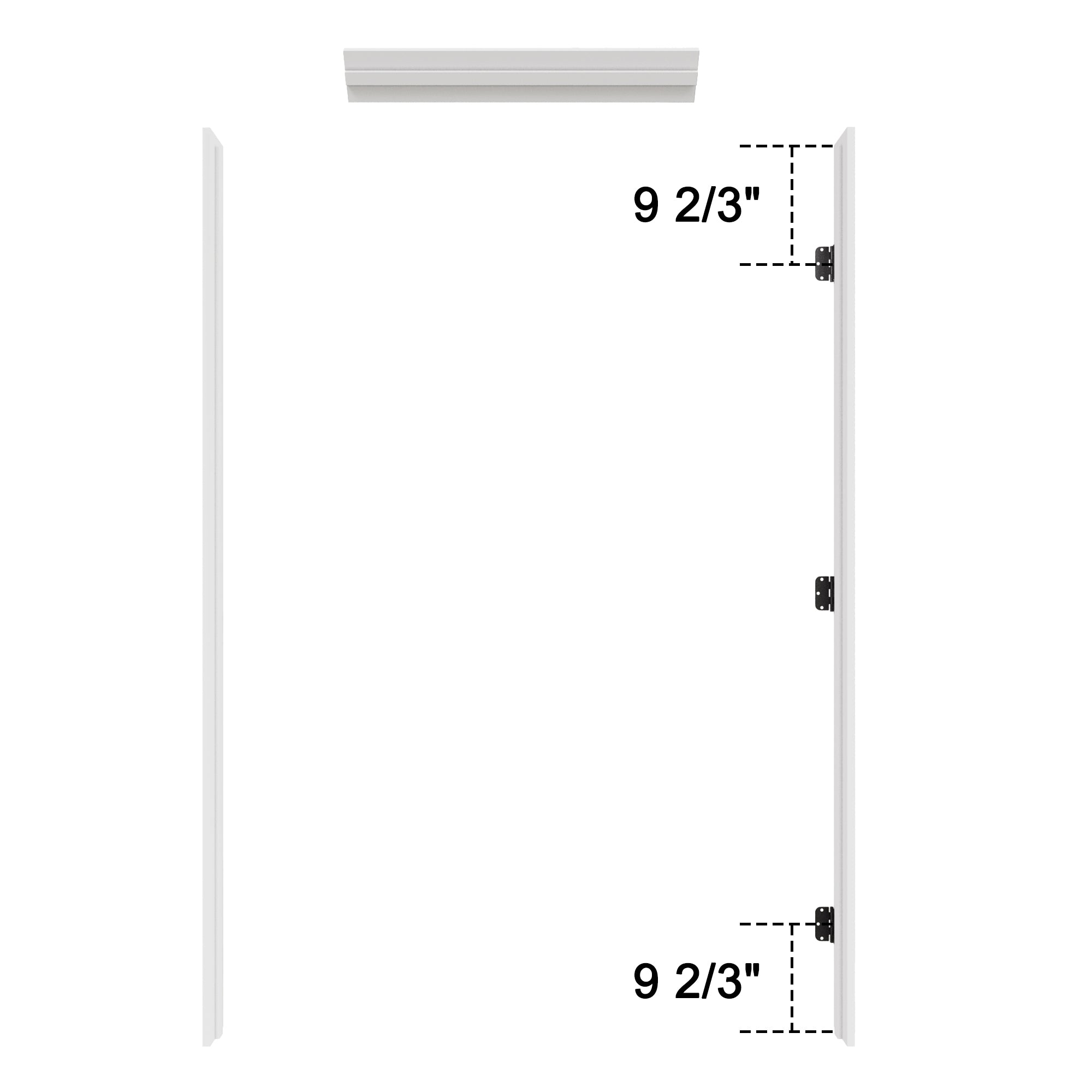 Prehung Jamb for 80" High Slab, Black Hardware - Right Handed (White)