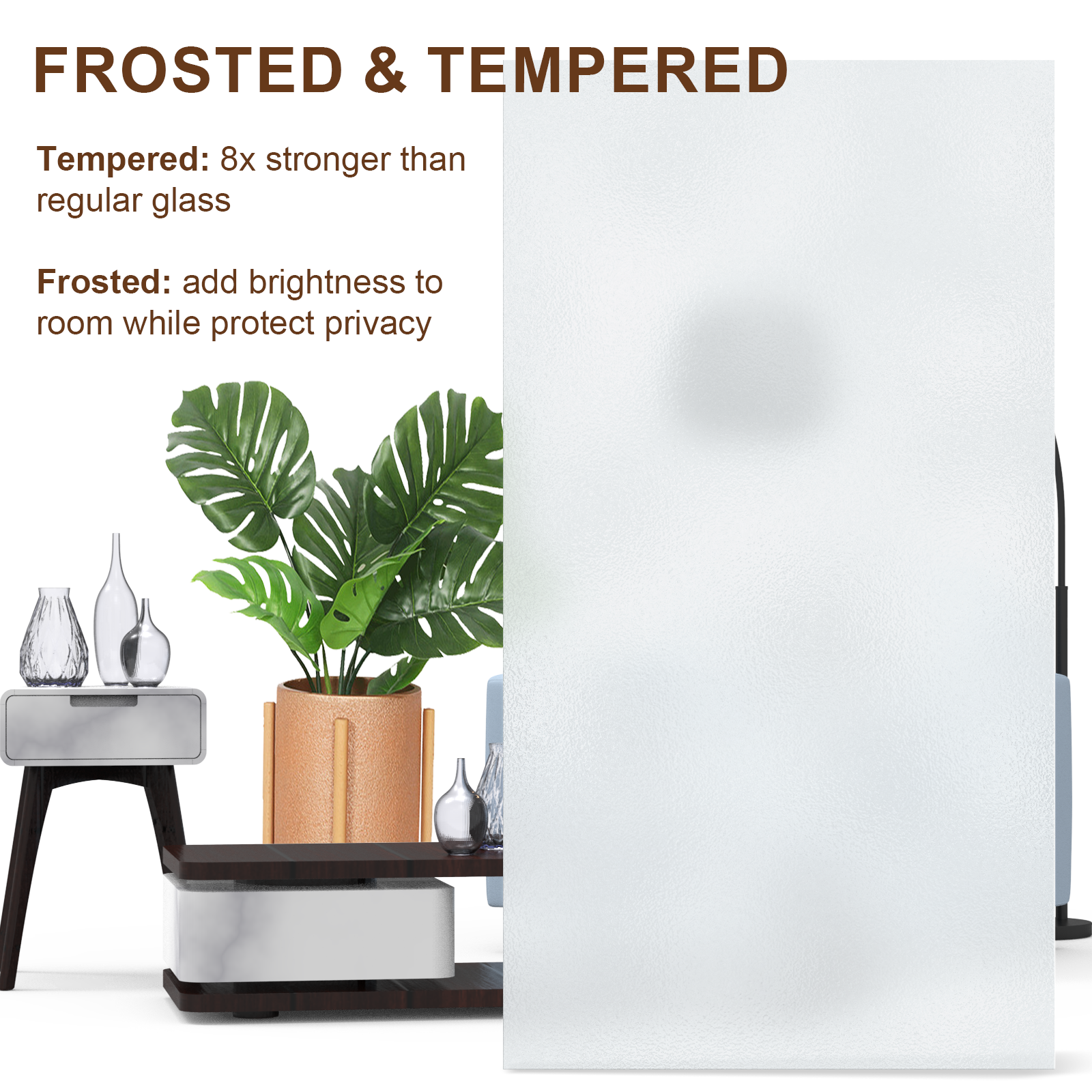 Ark Design 3-Lite Tempered Frosted Glass Closet Bifold Door with Hardware Kit & Knob, Solid Core MDF Wood , Iron Age