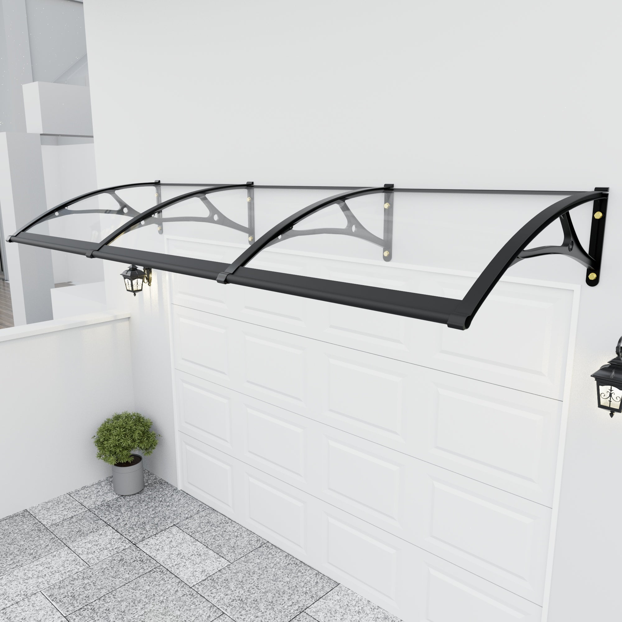 11.8 ft. Clear Acrylic Door and Window Aluminum Fixed Awning (10.2 in. H x 39.4 in. D)