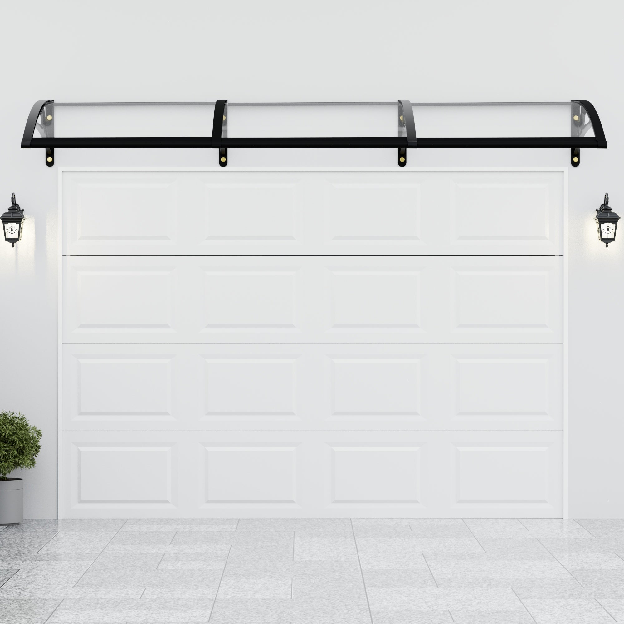 11.8 ft. Clear Acrylic Door and Window Aluminum Fixed Awning (10.2 in. H x 39.4 in. D)