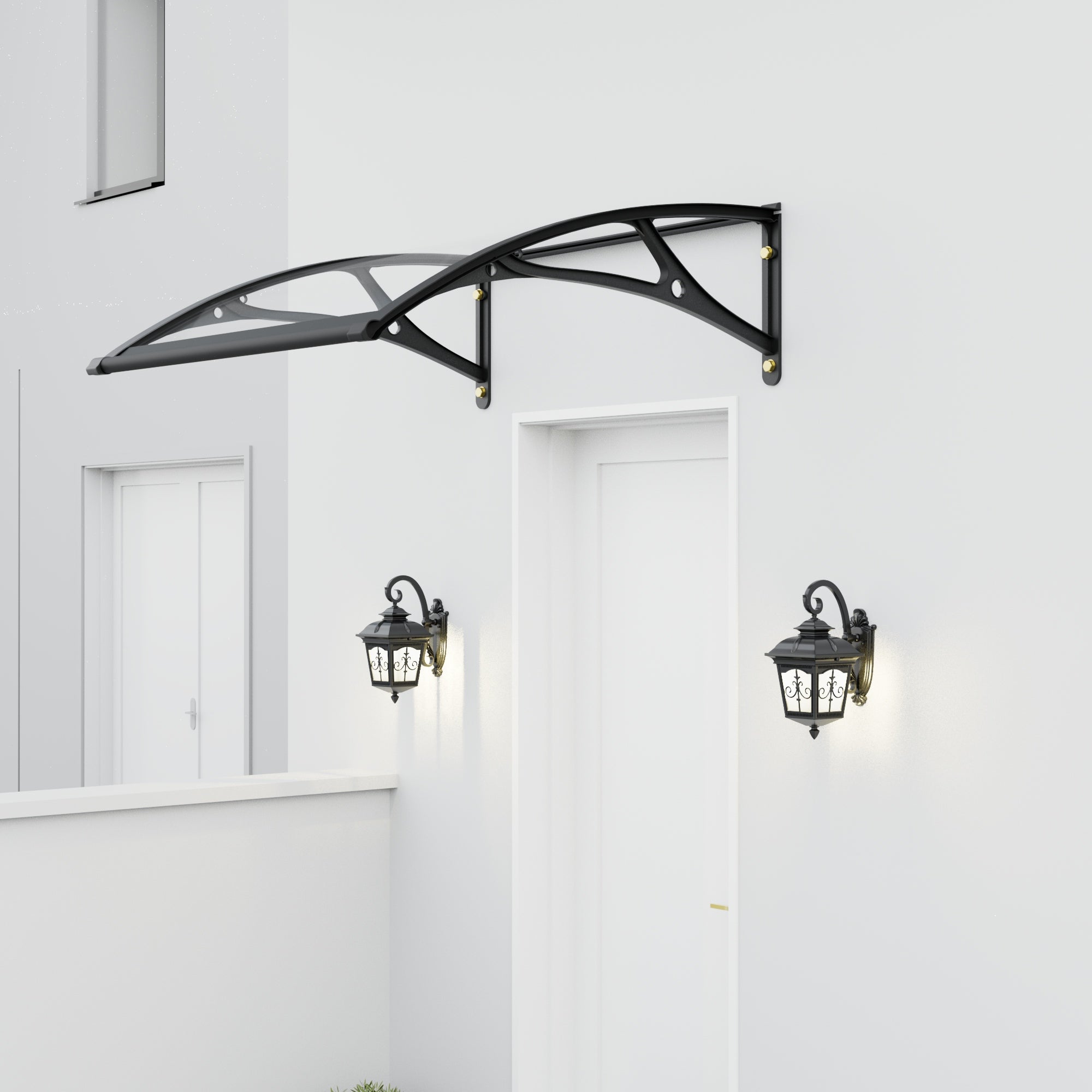 3.3 ft. Clear Acrylic Door and Window Aluminum Fixed Awning (10.2 in. H x 3 9.4 in. D)