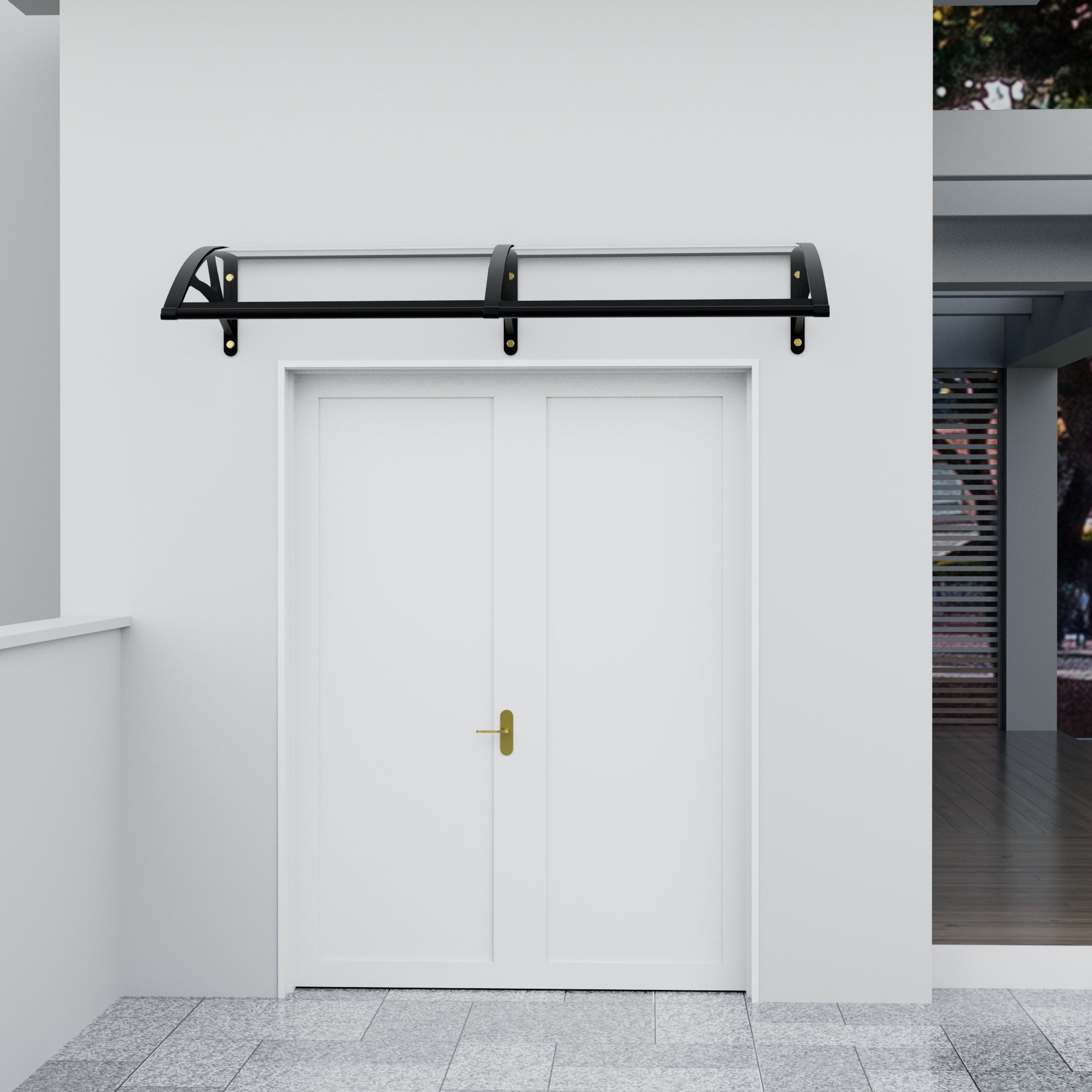 7 .9 ft. Clear Acrylic Door and Window Aluminum Fixed Awning (10.2 in. H x 39.4 in. D)