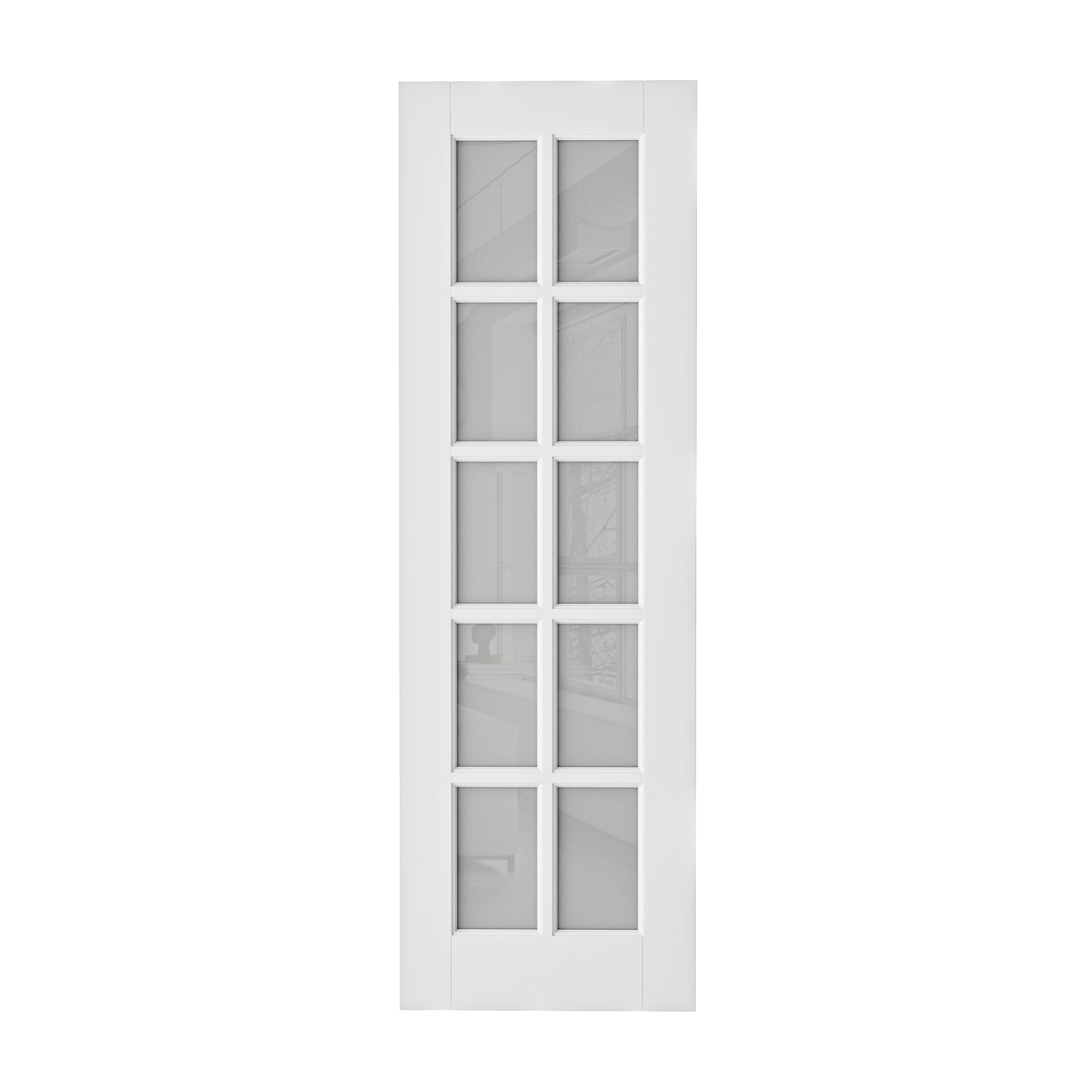 Ark Design 10-Lite Frosted Glass Door Slab with/without Prehung Kit, White