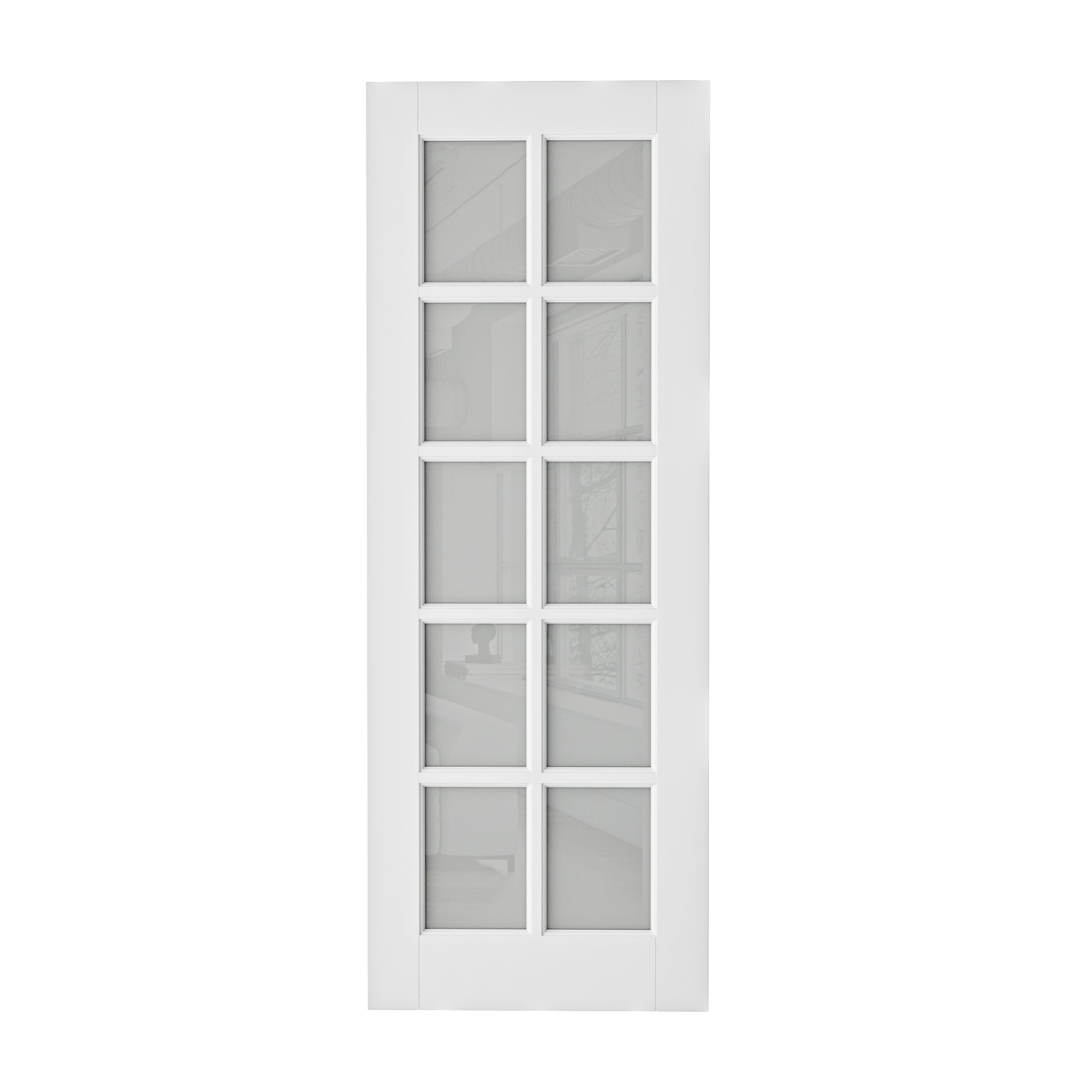 Ark Design 10-Lite Frosted Glass Door Slab with/without Prehung Kit, White