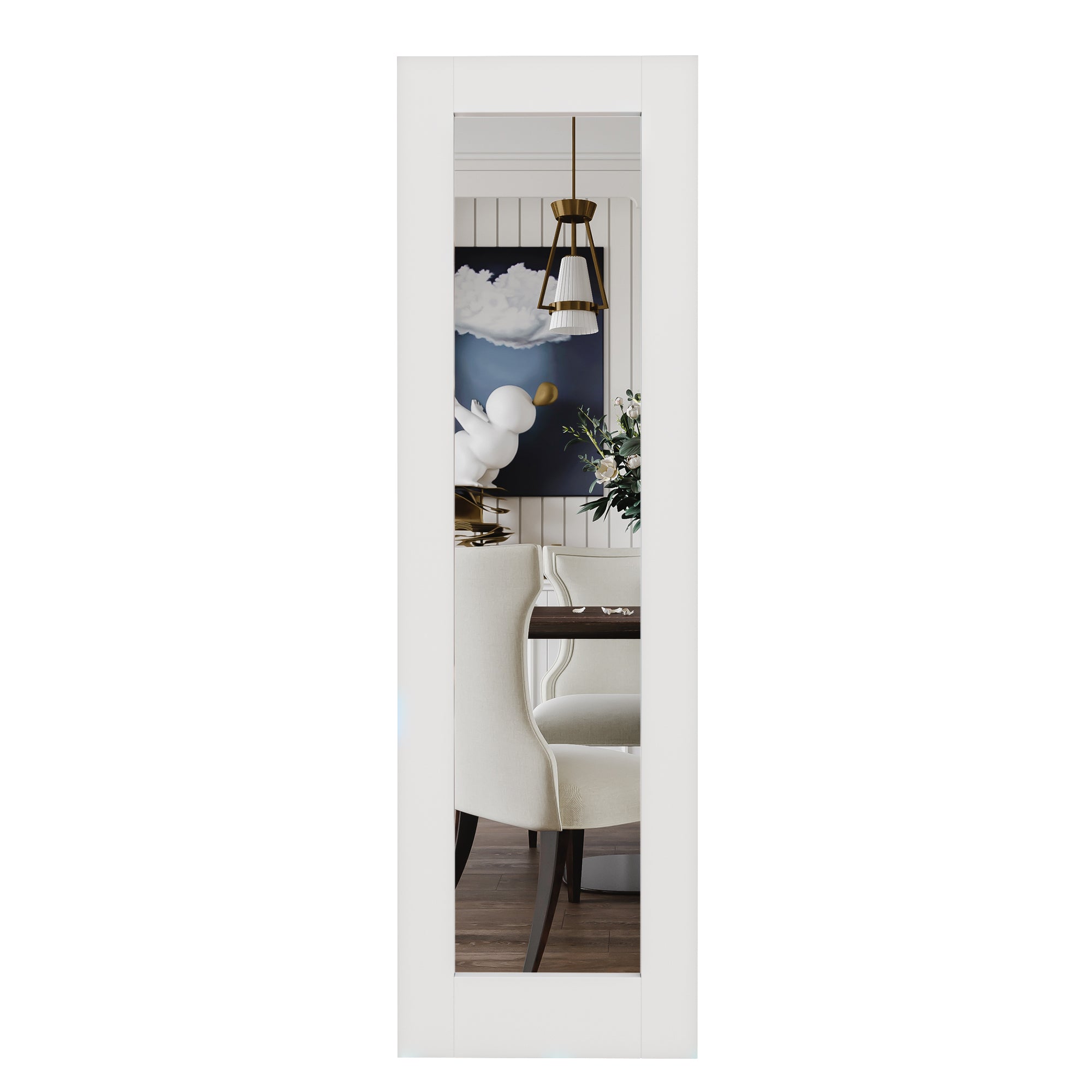 Ark Design 1-Lite Clear Glass Door Slab with/without Prehung Kit, White