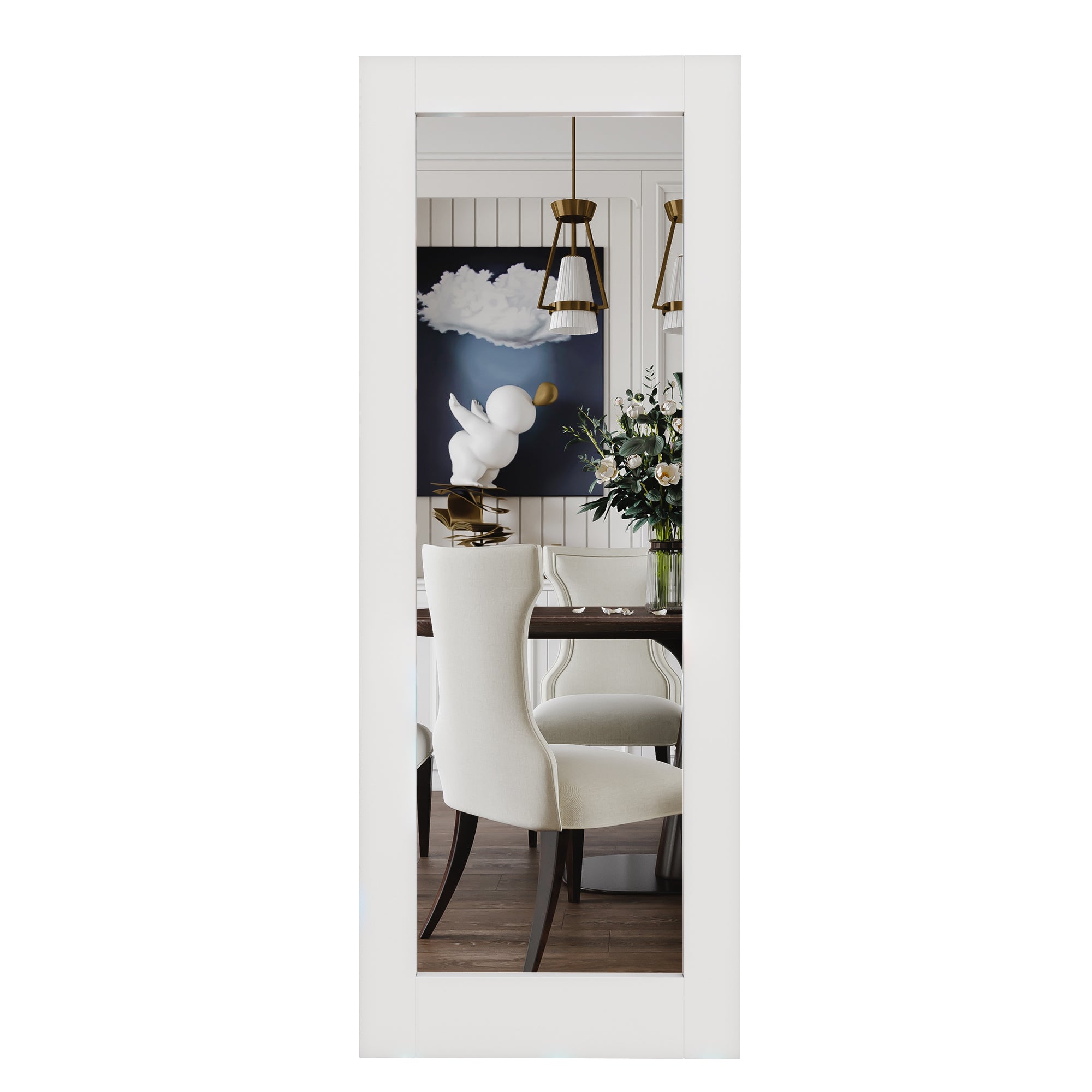 Ark Design 1-Lite Clear Glass Door Slab with/without Prehung Kit, White