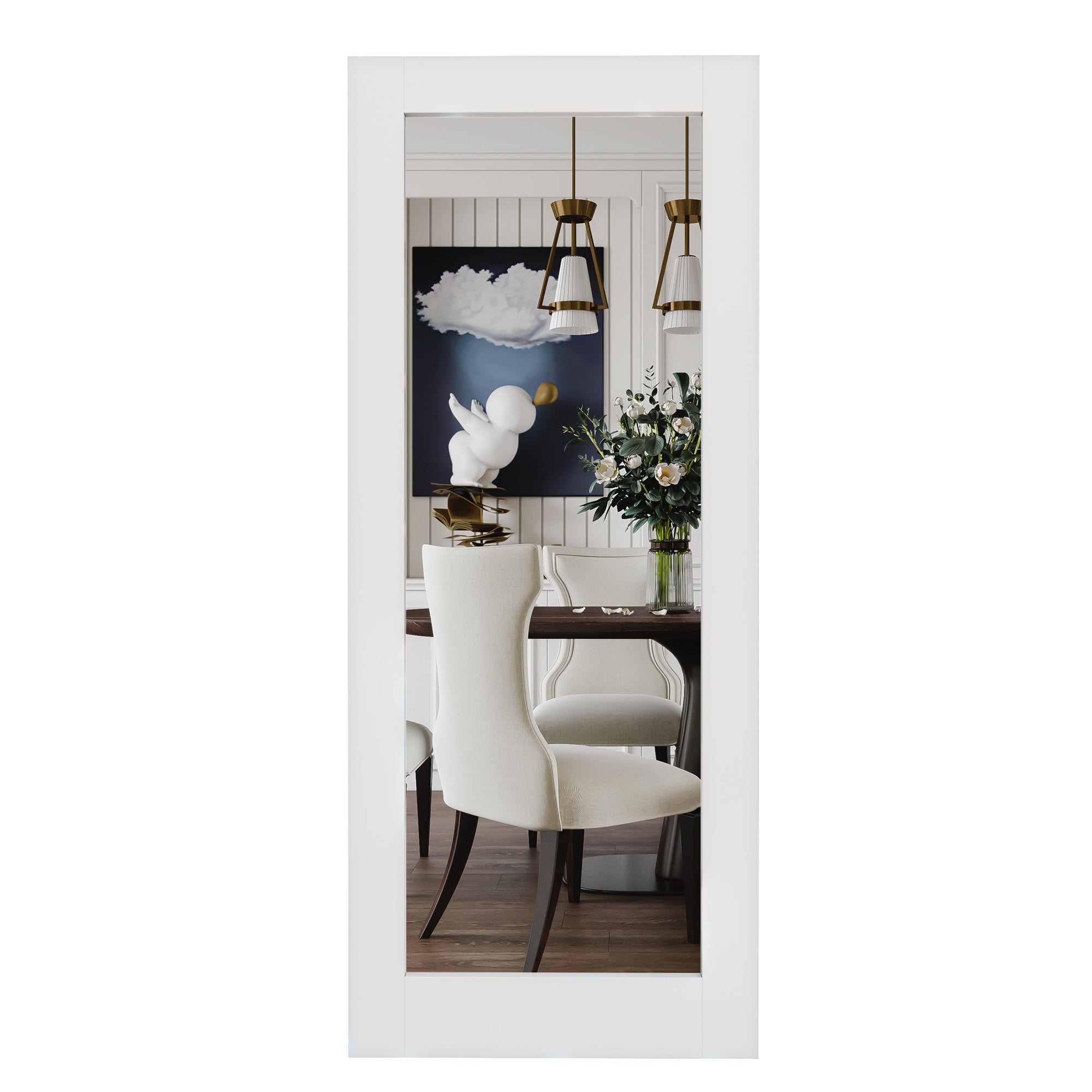 Ark Design 1-Lite Clear Glass Door Slab with/without Prehung Kit, White