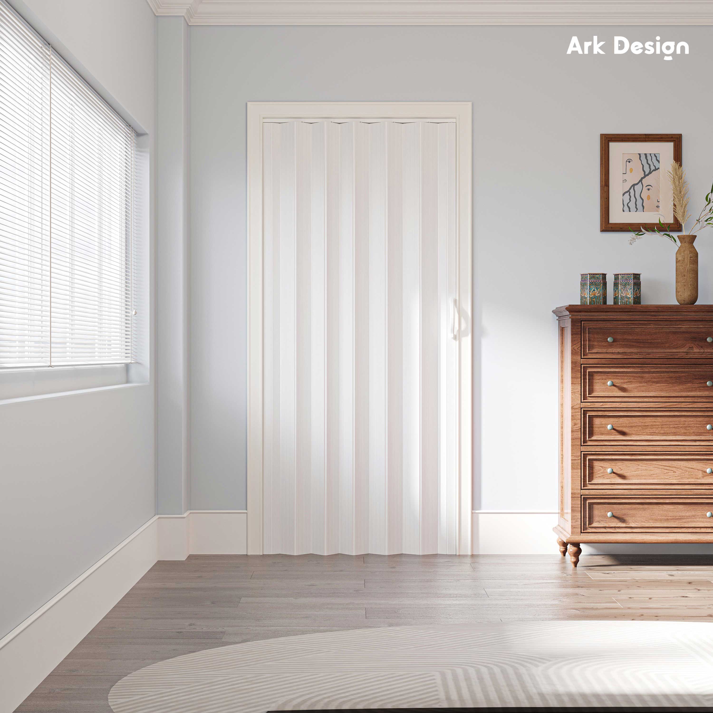 Ark Design Accordion Door White Dual Layer