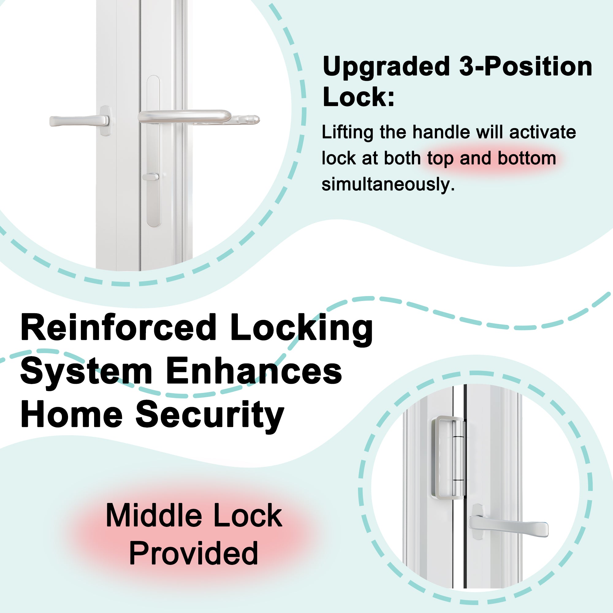 Ark Design 3 Panel Outswing Double Tempered Glass White Aluminum Folding Patio Door