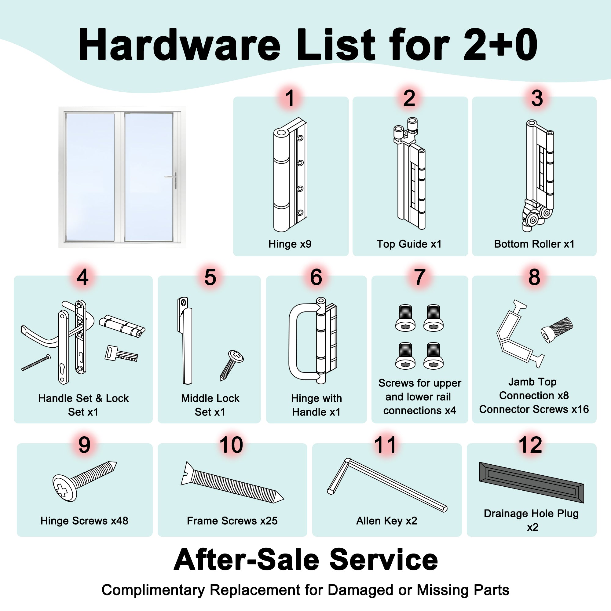 Ark Design White 2 Panel Outswing Double Tempered Glass Aluminum Folding Patio Door