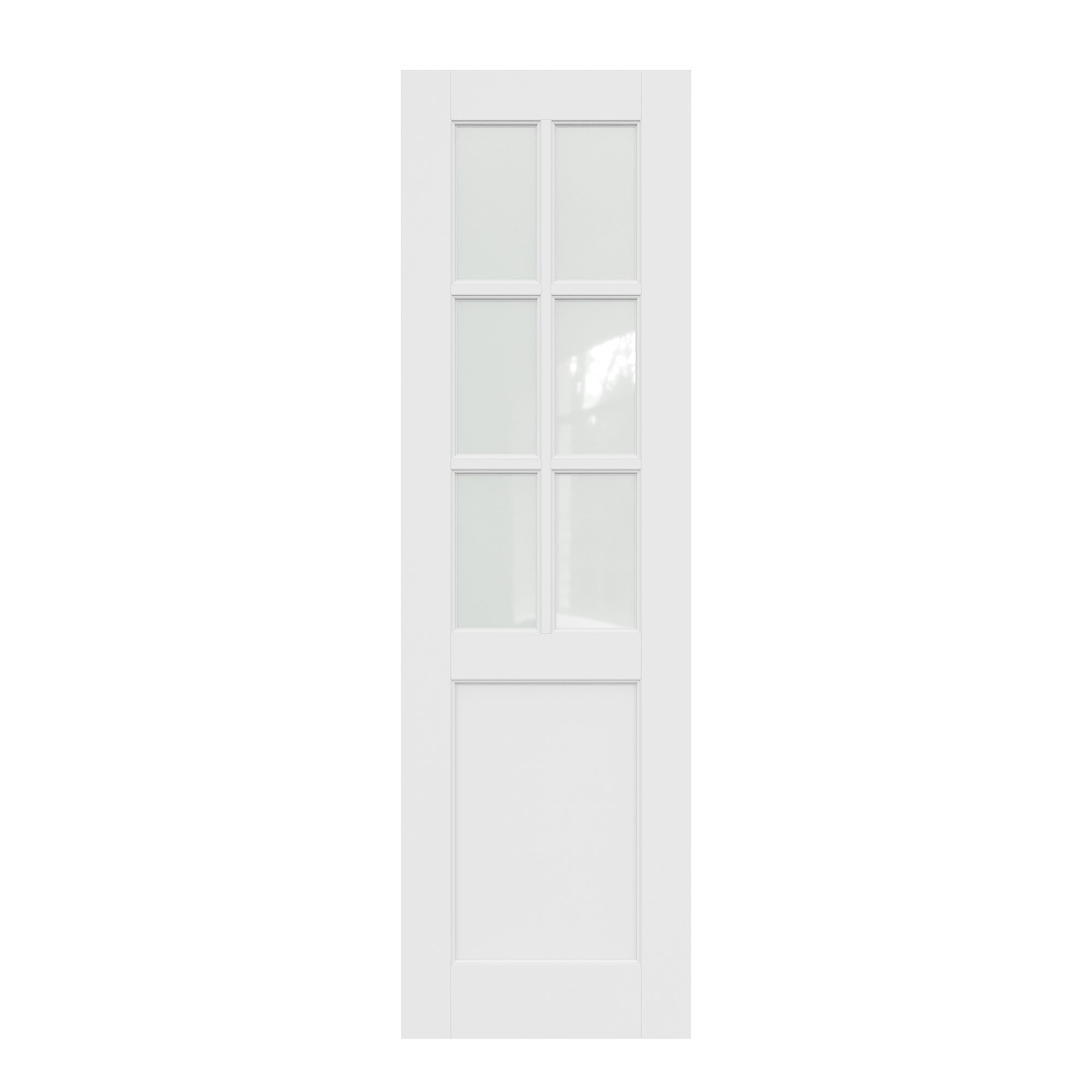 Ark Design 6-Lite Frosted Glass Door Slab Prefinished & Paintable Surface, with/without Prehung Kit, White