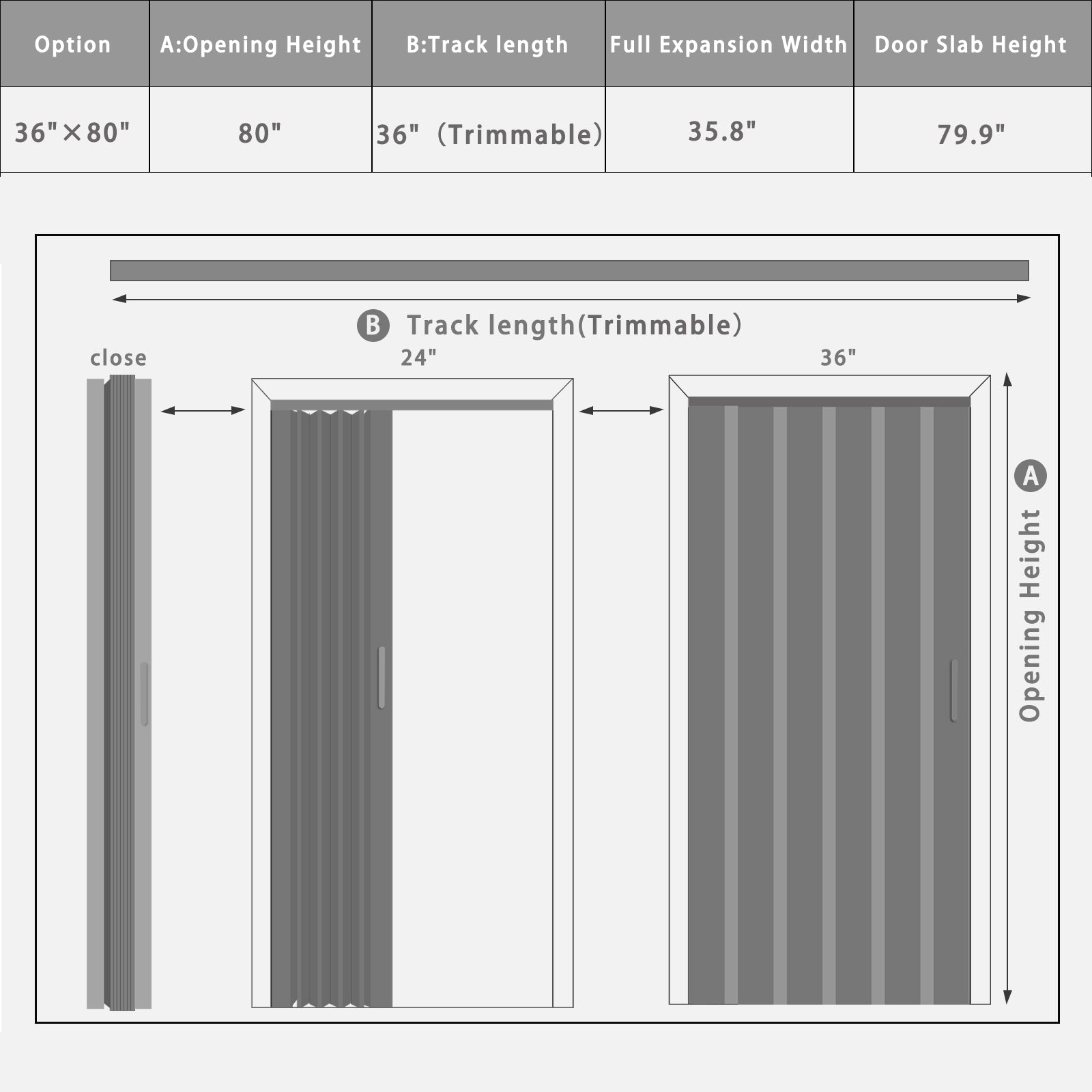 Ark Design Upgrade Dual Layer Vinyl Accordion Door with Handles and Magnetic Door Lock, 4-Lite Frosted Acrylic Glass, White