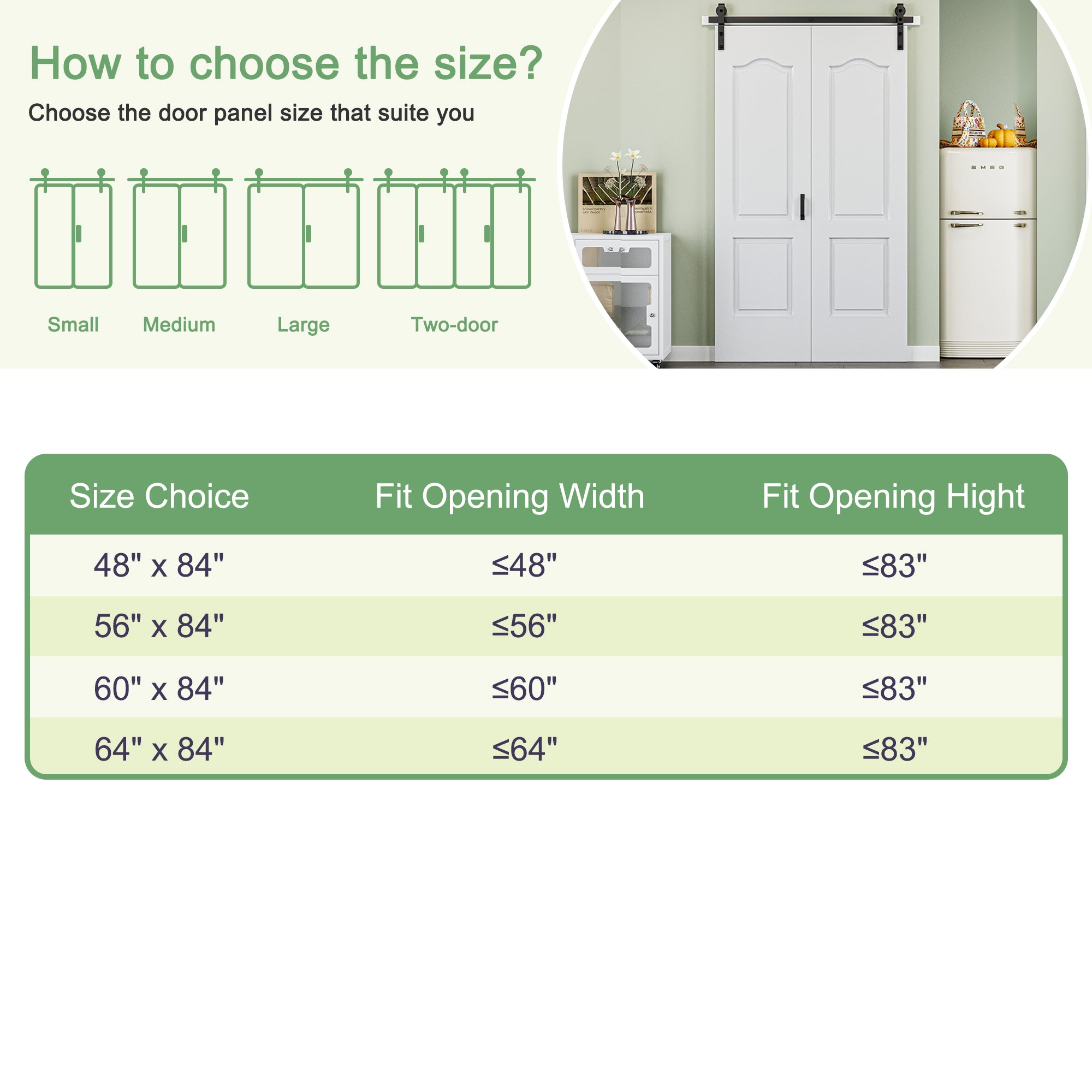 Ark Design Hollow Paneled 2-Lite Arch White Primed MDF Composite Bi-fold Sliding Barn Door with Hardware Kit and Handle