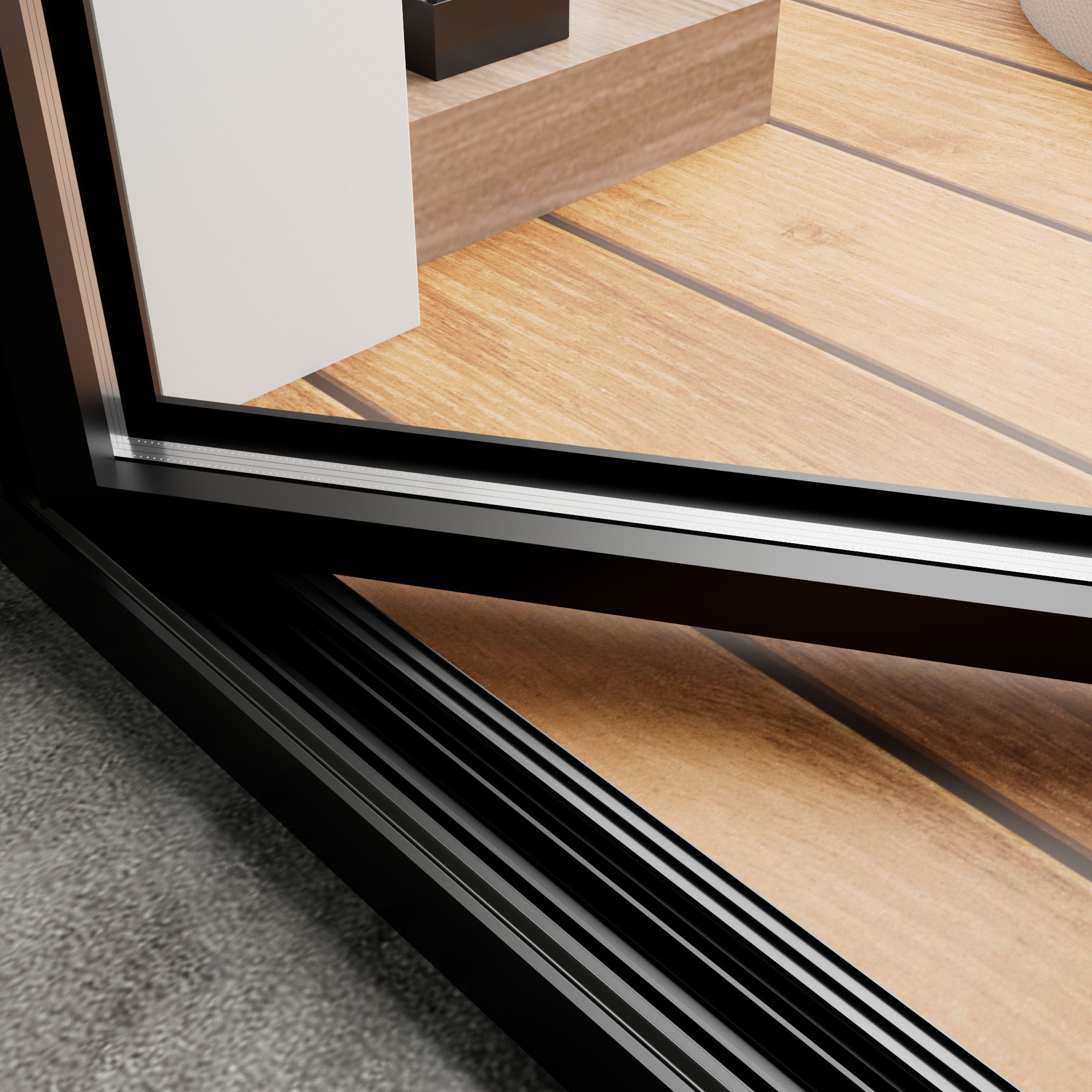 Ark Design Black 2 Panel Outswing Double Tempered Glass Aluminum Folding Patio Door