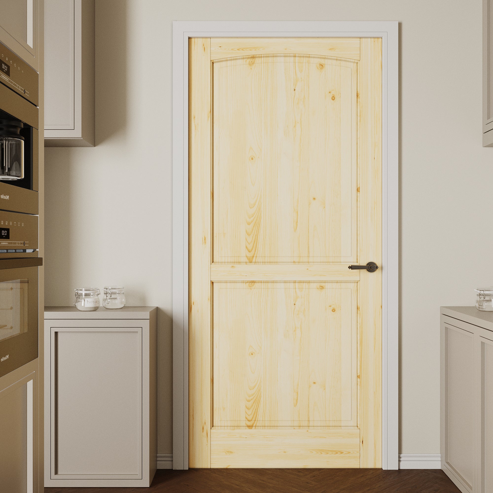 Ark Design 2-Panel Universal Solid Core Unfinished Pine Wood Door Slab, with/without Prehung Kit