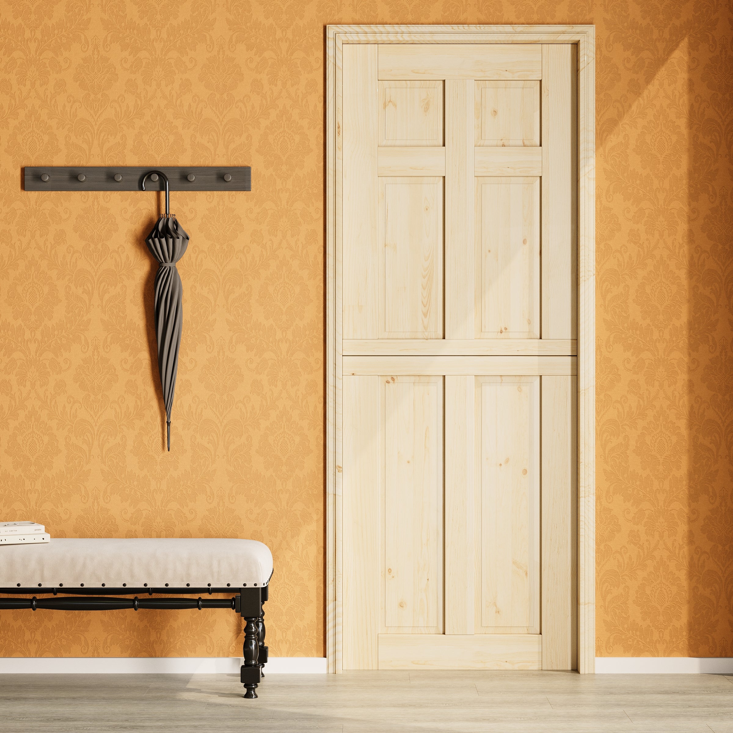Ark Design Solid Pine Universal 6 Lite Panel Unfinished Dutch Door, Pine Wood Front Door with/without Ready-to-Assemble Jamb