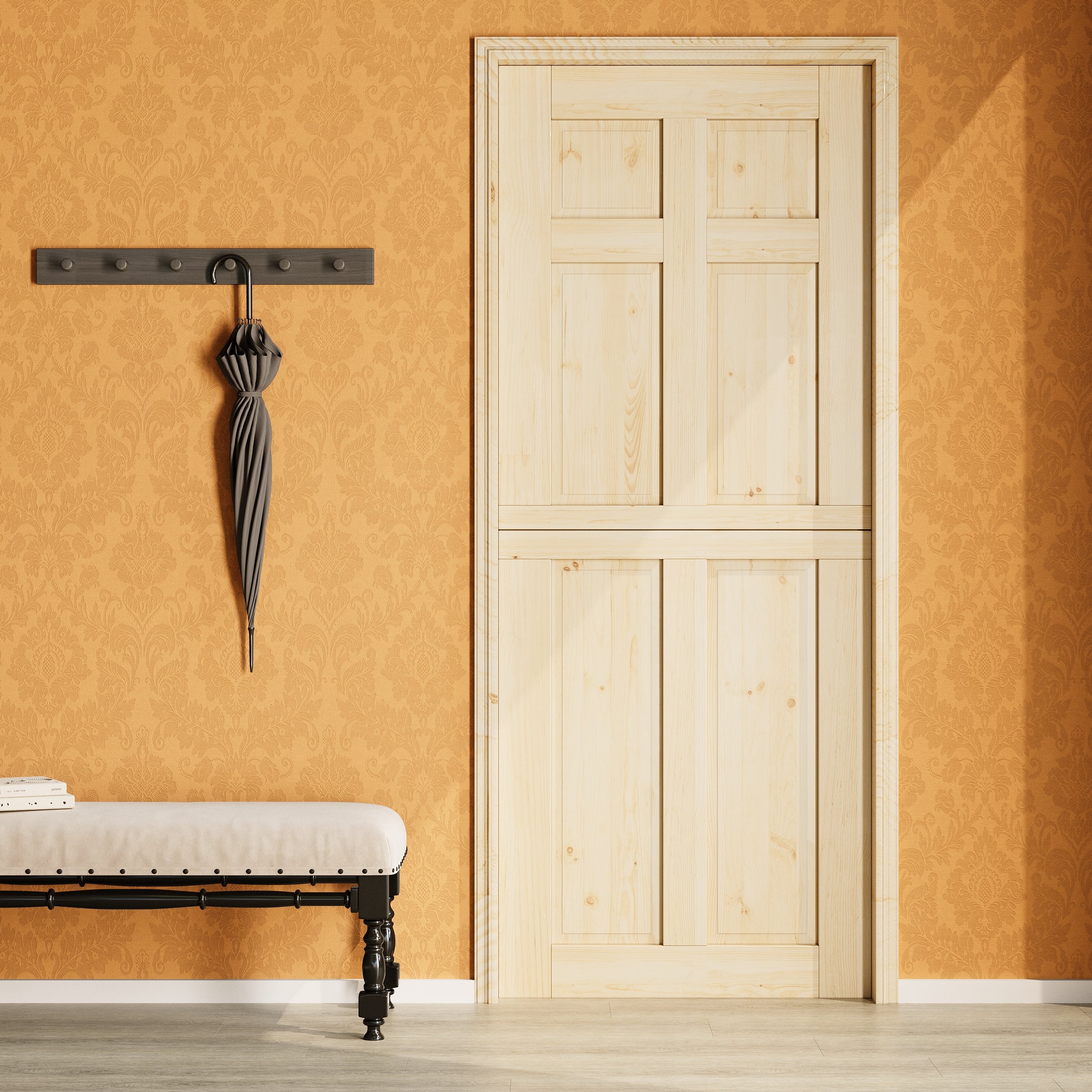 Ark Design Solid Pine Universal 6 Lite Panel Unfinished Dutch Door, Pine Wood Front Door with/without Ready-to-Assemble Jamb