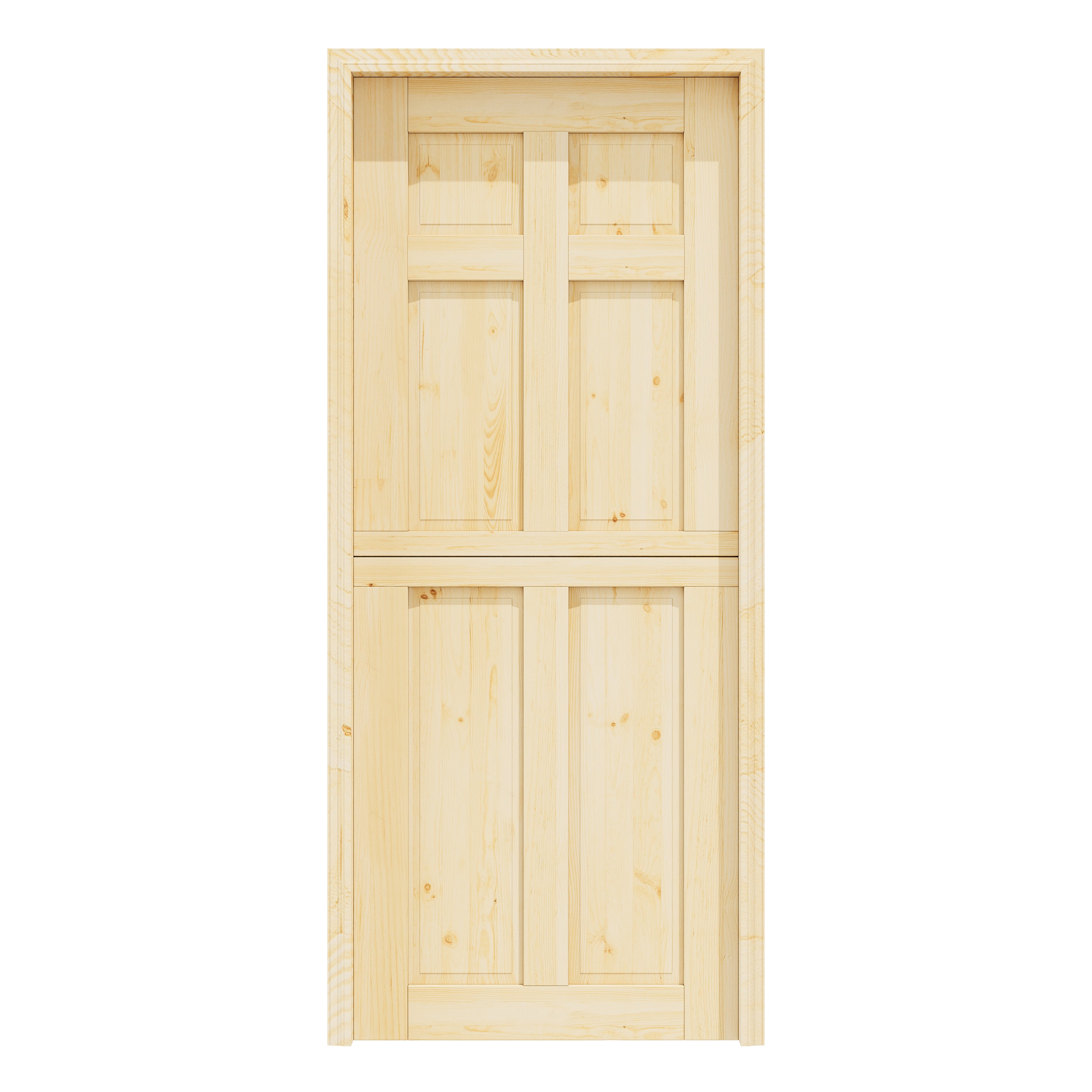 Ark Design Solid Pine Universal 6 Lite Panel Unfinished Dutch Door, Pine Wood Front Door with/without Ready-to-Assemble Jamb