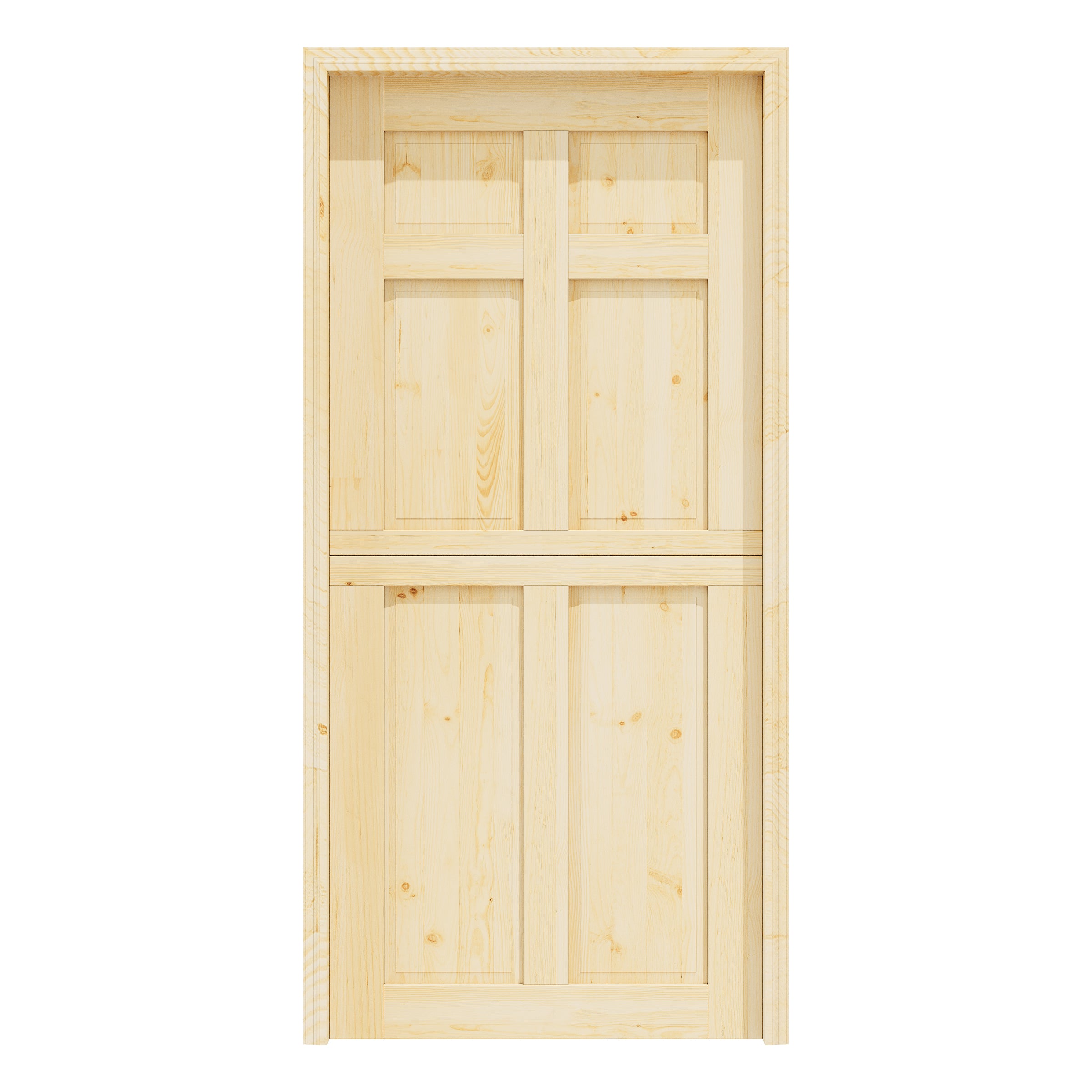 Ark Design Solid Pine Universal 6 Lite Panel Unfinished Dutch Door, Pine Wood Front Door with/without Ready-to-Assemble Jamb
