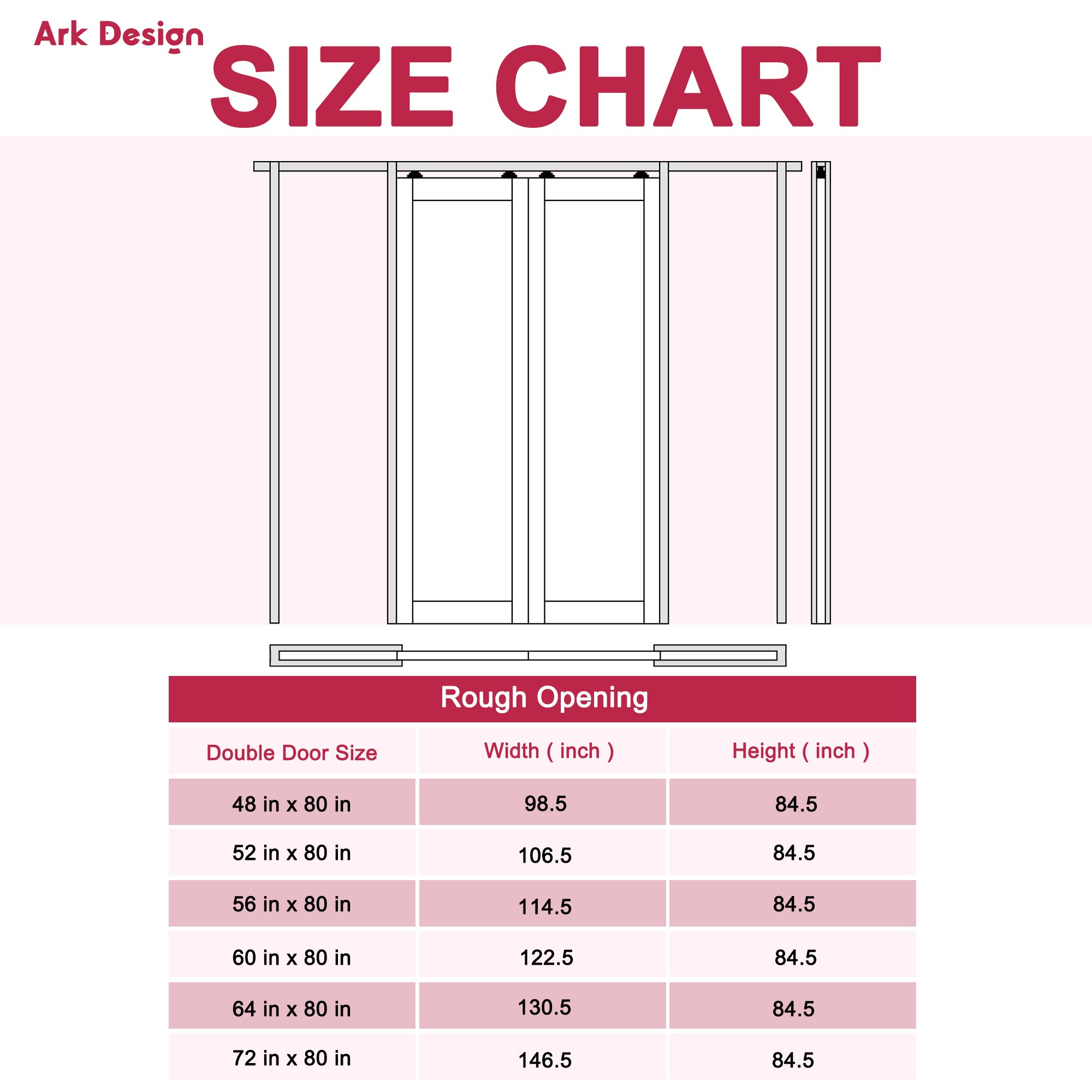 Ark Design Molded 6 Lite Panel Pocket Door with Hardware Kit & Soft Close & Frame, Solid Core MDF Wood & Paint-grade Finished, White