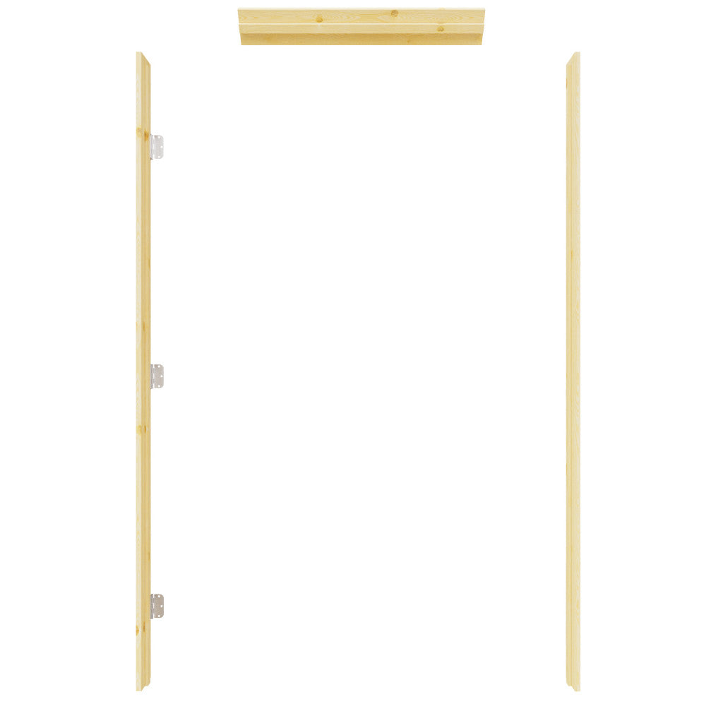 Prehung Jamb for 80" High Slab, Silver Hardware - Left Handed (Unfinished Pine Wood)