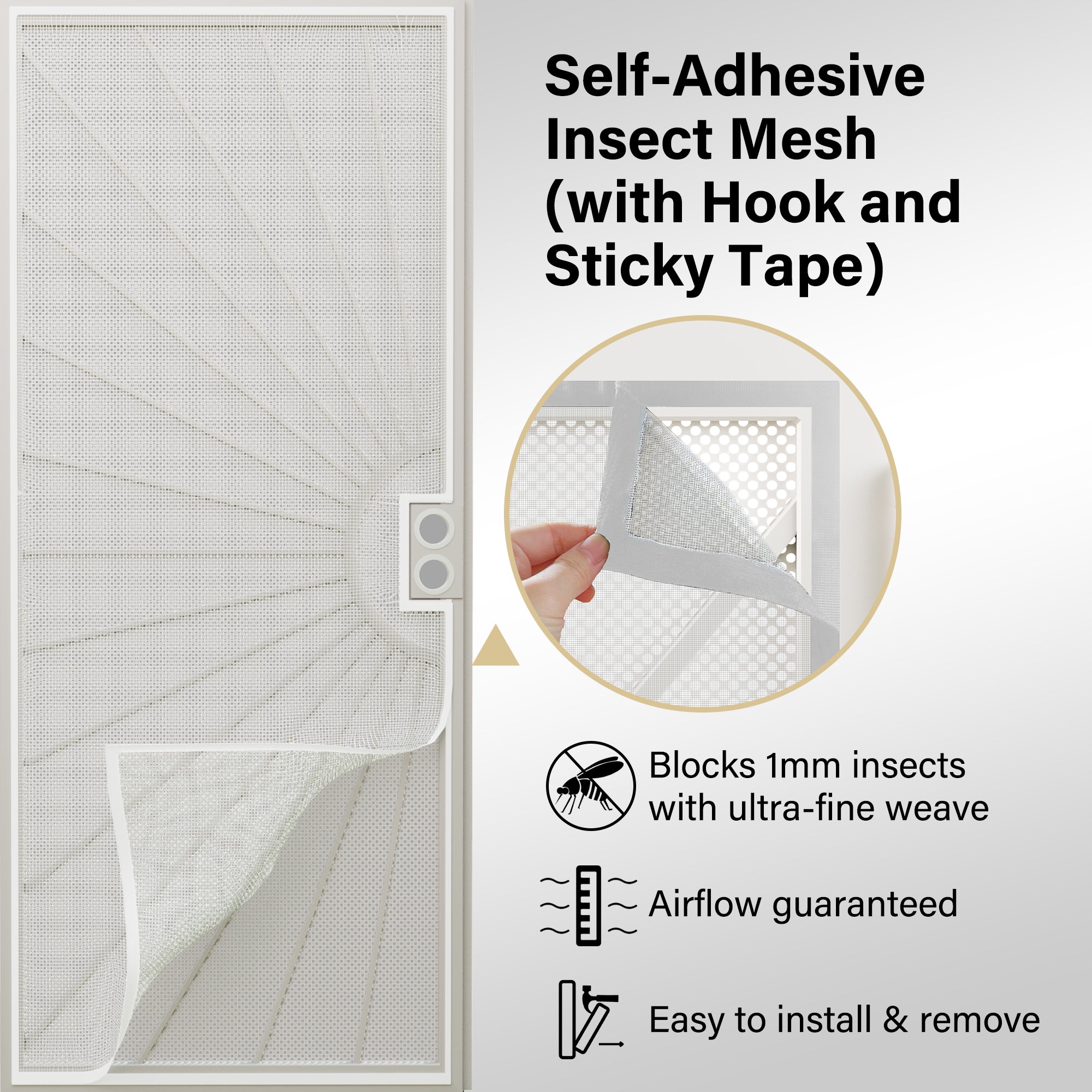 Ark Design Self-Adhsive Insect Mesh for Security Door