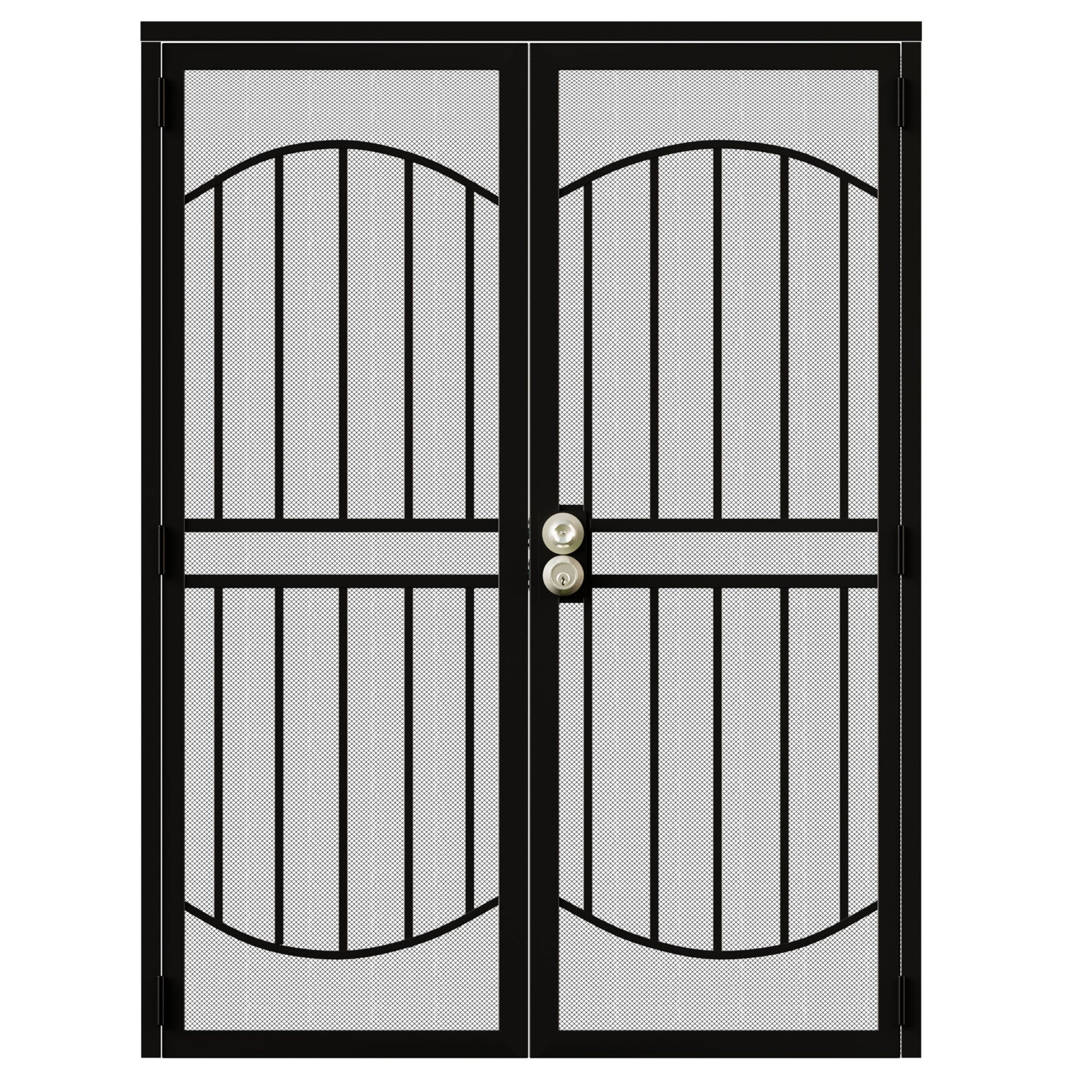 Ark Design Universal/Reversible Hinging White Surface Mount Steel Security Door with Expanded Metal Screen, Black