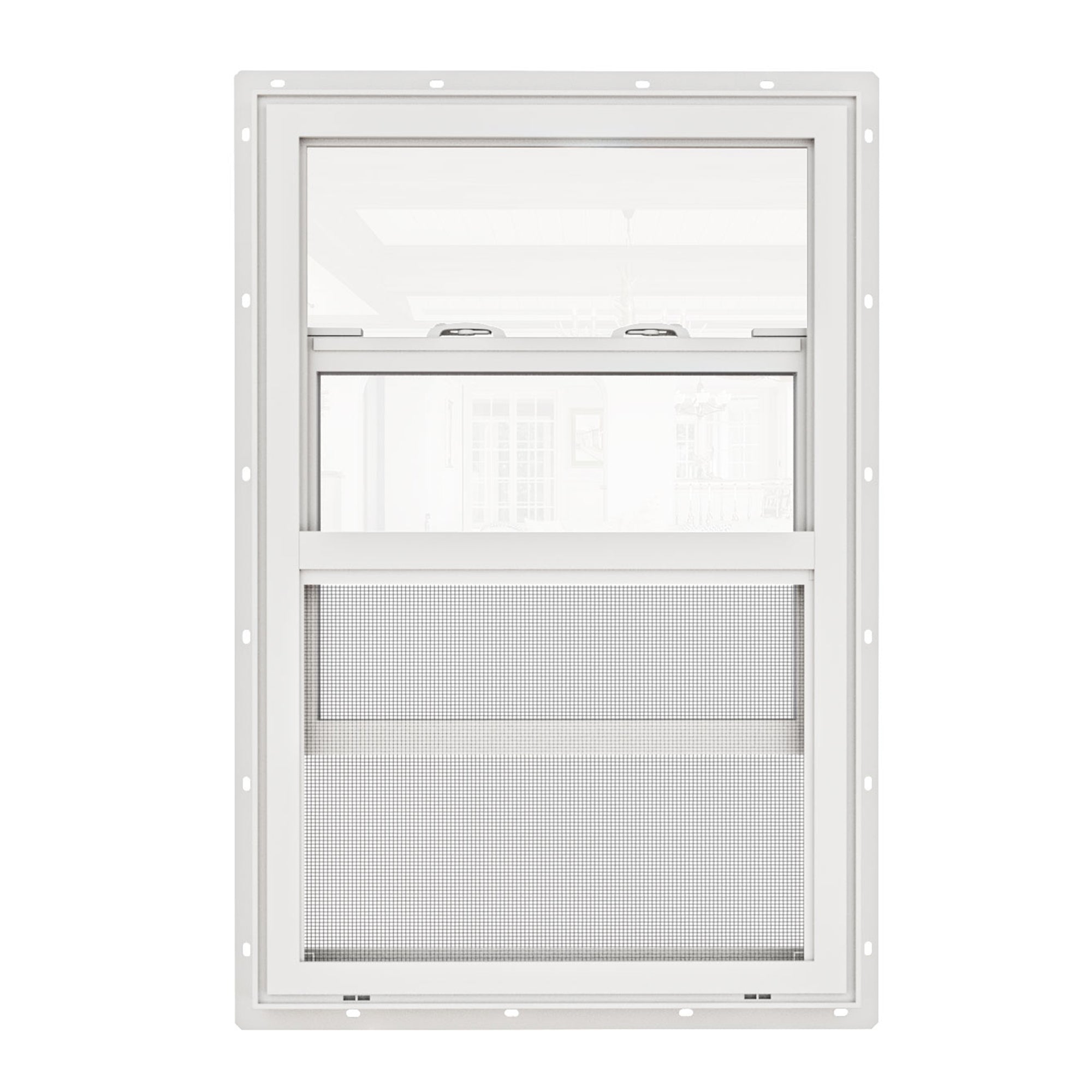 Ark Design 62 Series Double Glazed Single Hung Vinyl Window with Tempered Glass, White