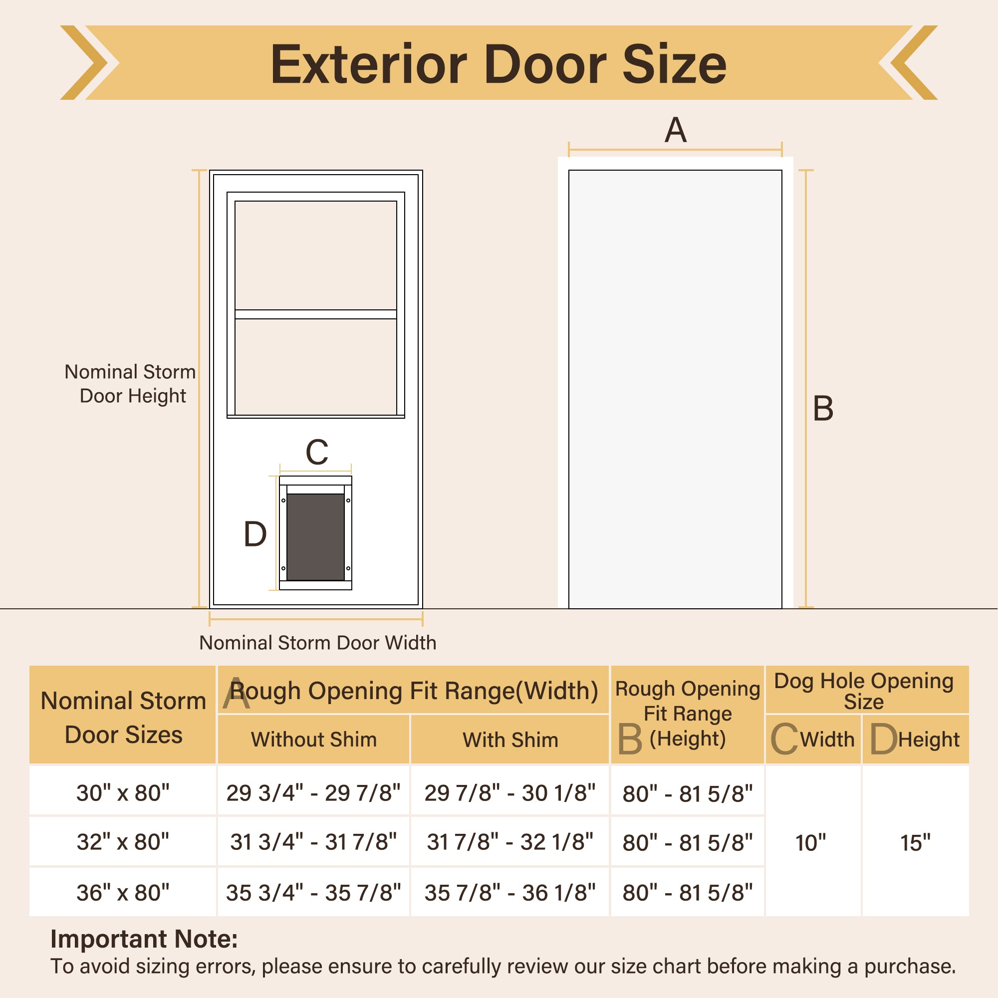 Ark Design Half-Lite Frosted Glass White Universal Pet Door Storm Door with Black Handleset and Screen