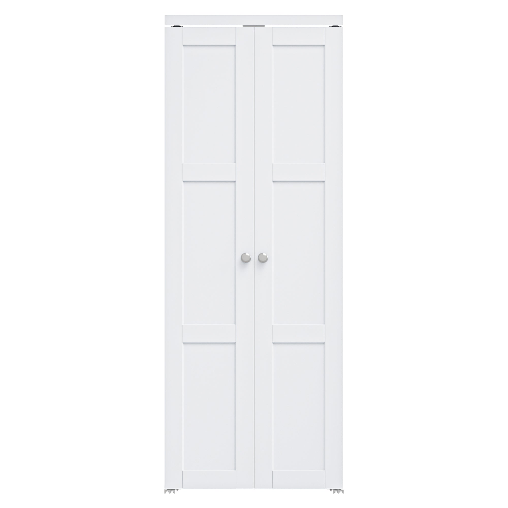 Ark Design 3-Lite Panel Closet Pivot Door with Hardware Kit & Knob, Solid Core MDF Wood & Finished PVC Covered Surface, White